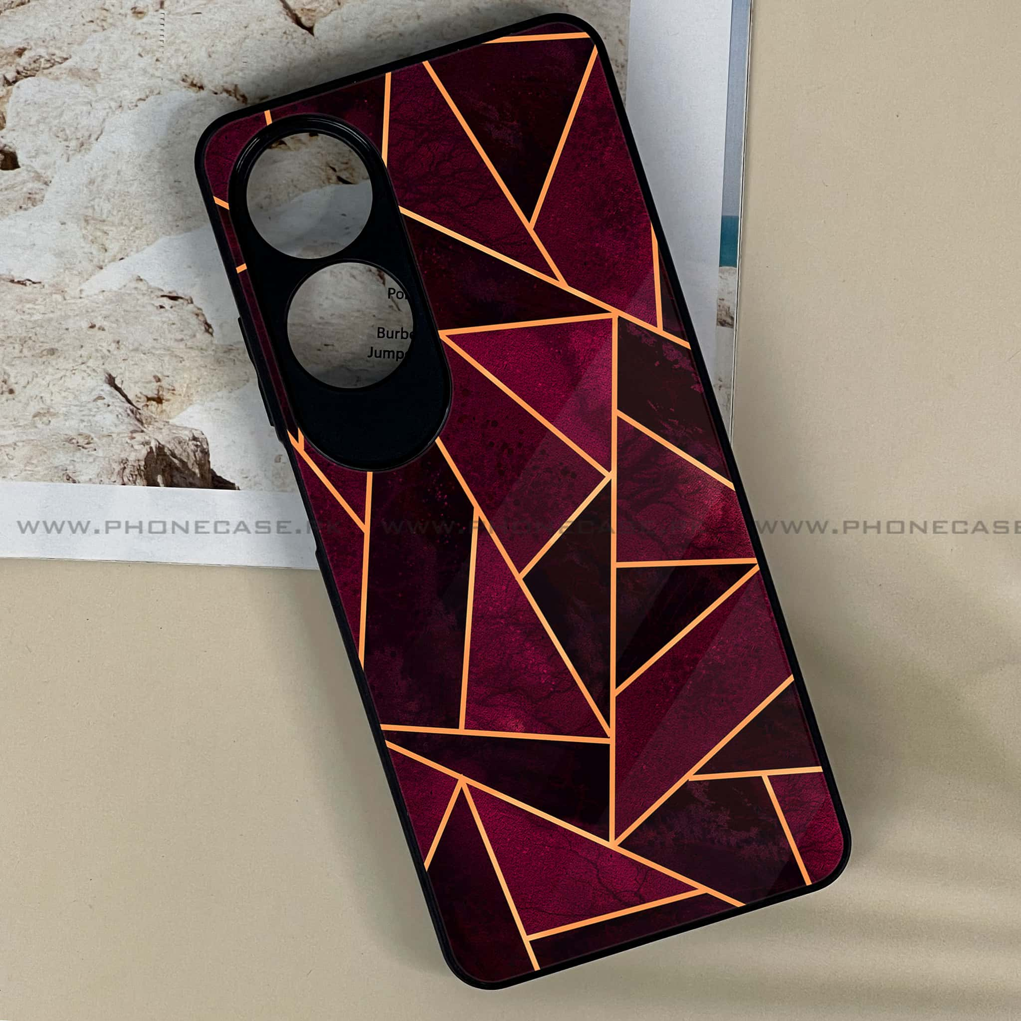 Oppo A60 - Geometric Marble Series - Premium Printed Metal soft Bumper shock Proof Case