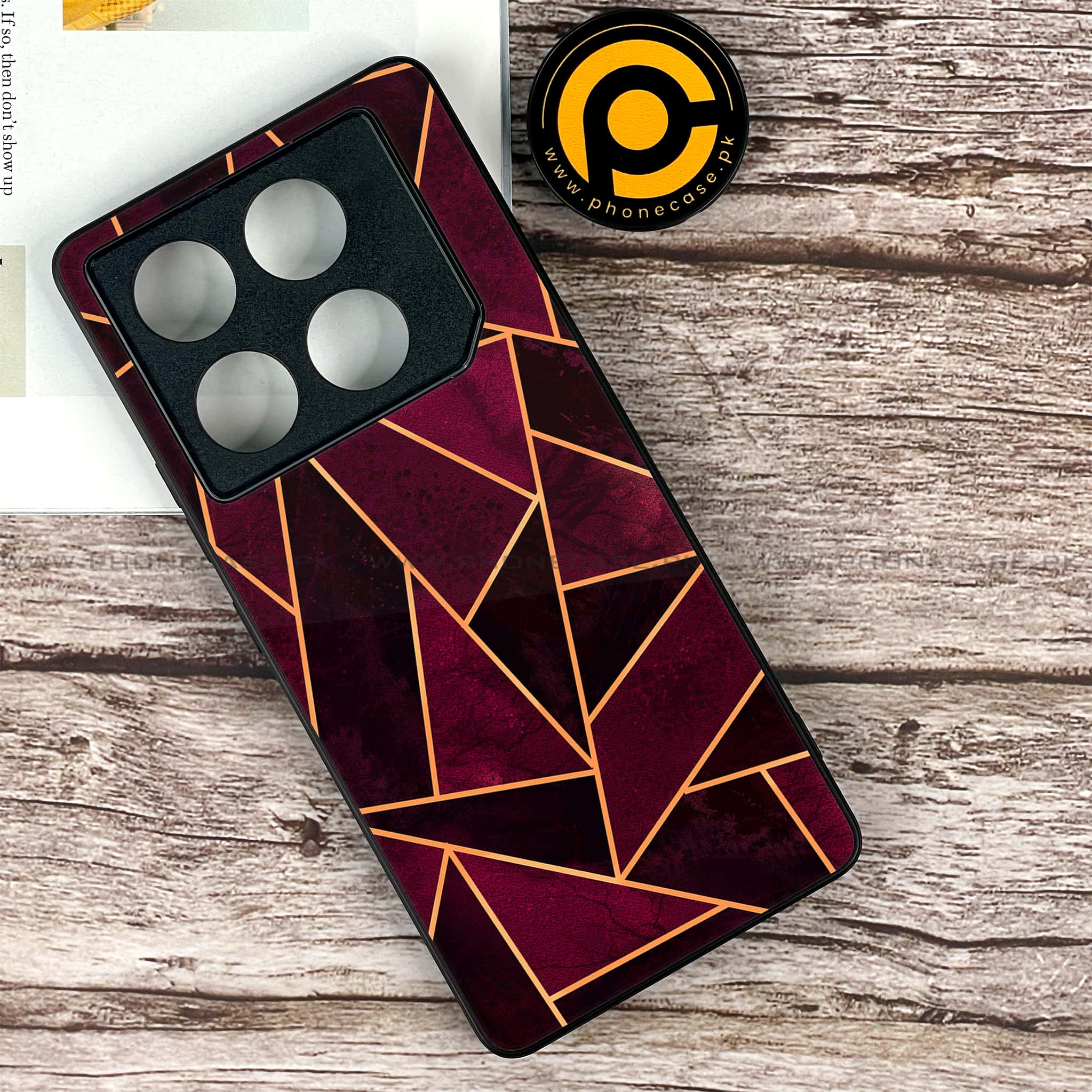 Infinix GT 20 Pro - Geometric Marble Series - Premium Printed Glass soft Bumper shock Proof Case