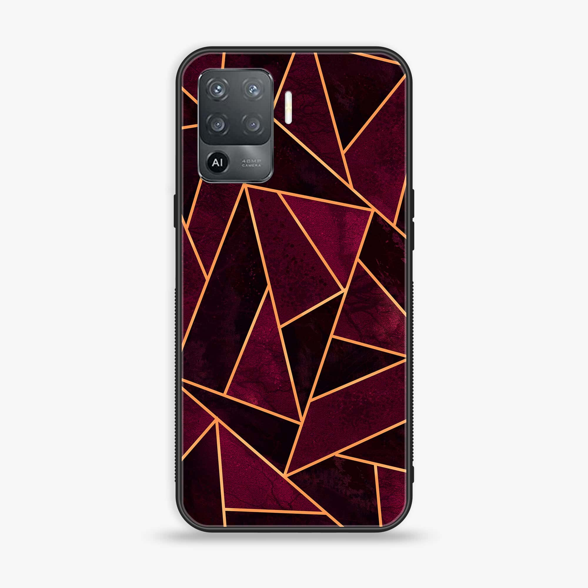 Oppo F19 Pro - Geometric Marble Series - Premium Printed Glass soft Bumper shock Proof Case