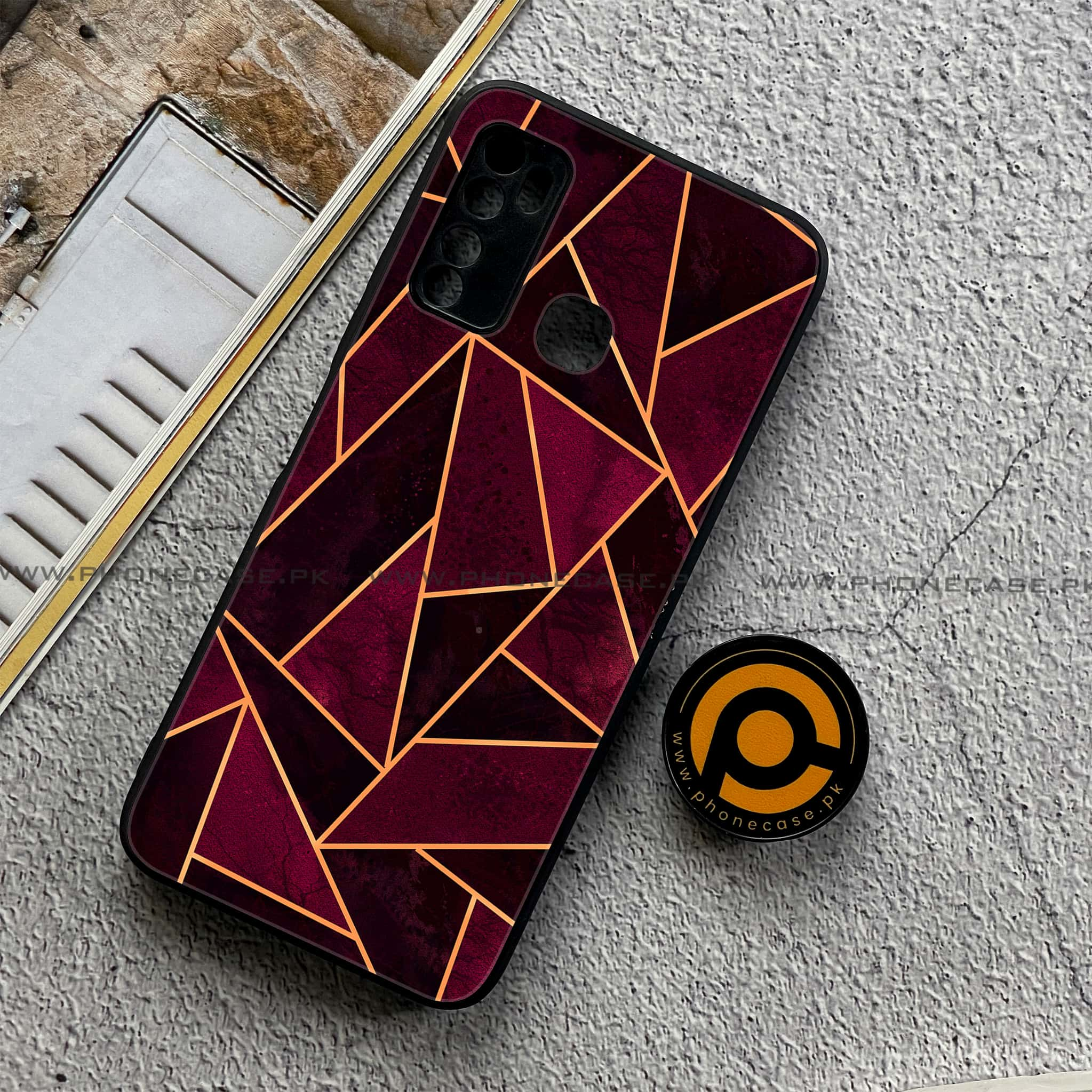 Infinix Note 7 Lite - Geometric Marble Series - Premium Printed Metal soft Bumper shock Proof Case