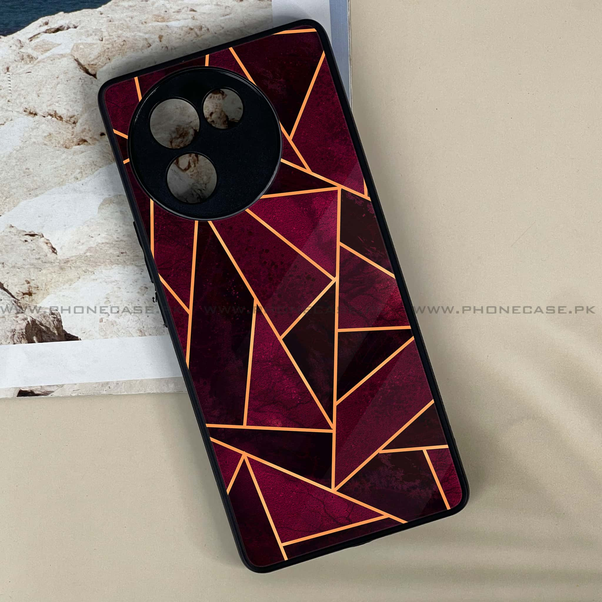 Vivo V30E - Geometric Marble Series - Premium Printed Metal soft Bumper shock Proof Case