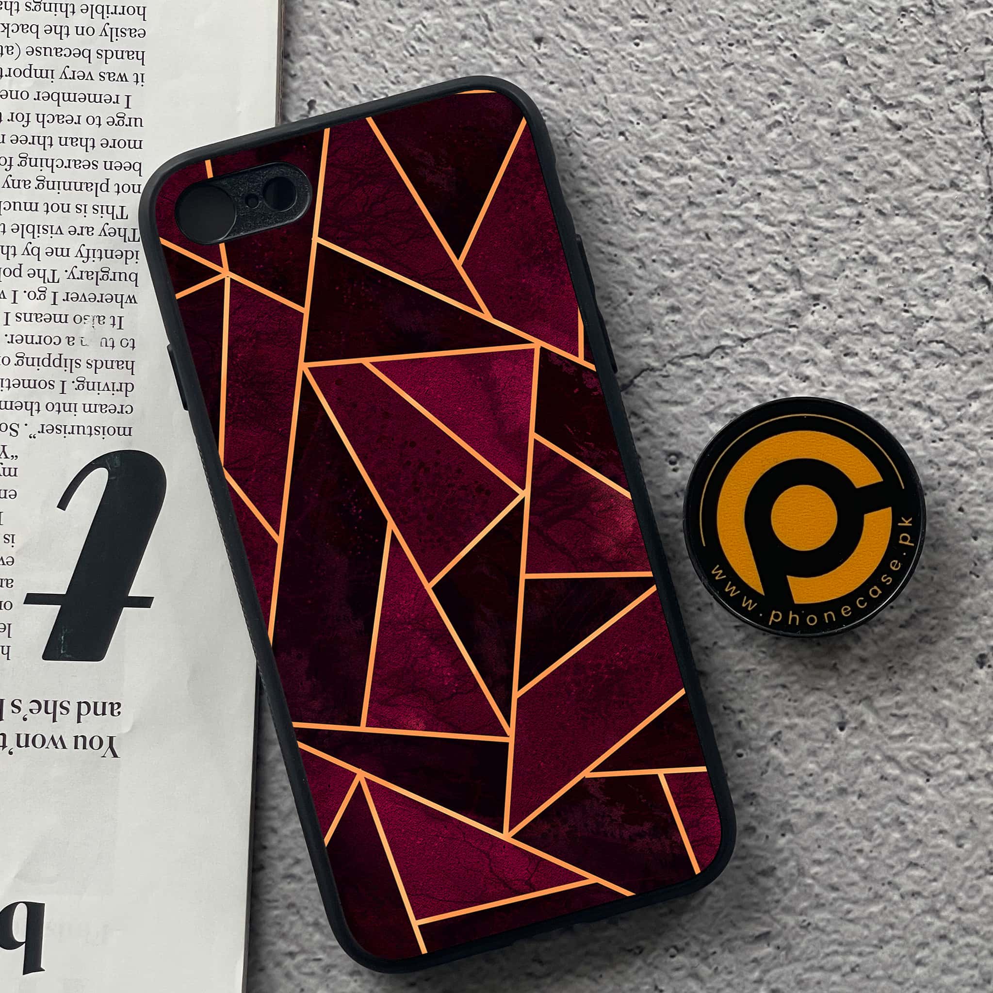 iPhone 7 / 8 - Geometric Marble Series - Premium Printed Glass soft Bumper shock Proof Case