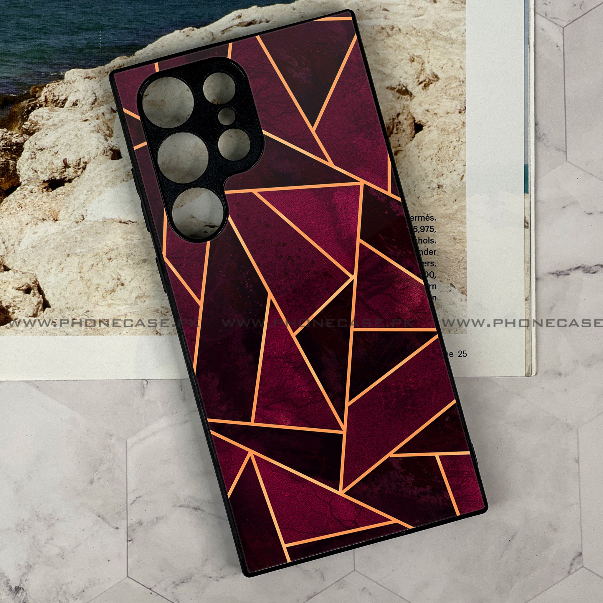 Galaxy S21 Ultra - Geometric Marble Series - Premium Metal Printed soft Bumper shock Proof Case