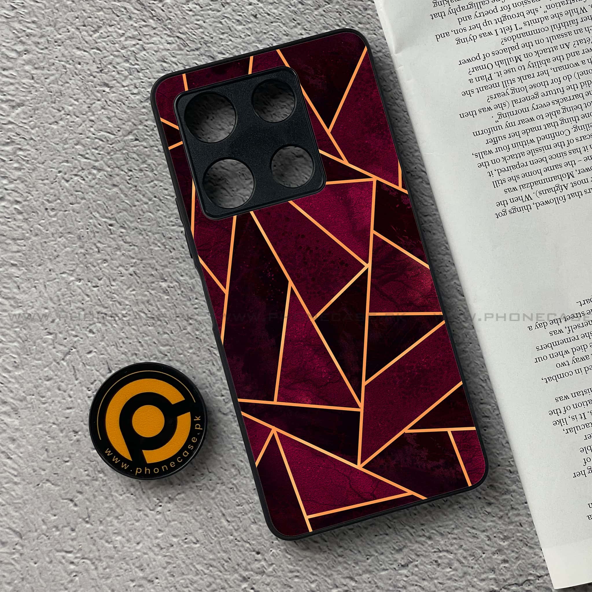 Infinix Note 30 Pro - Geometric Marble Series - Premium Metal Printed soft Bumper shock Proof Case