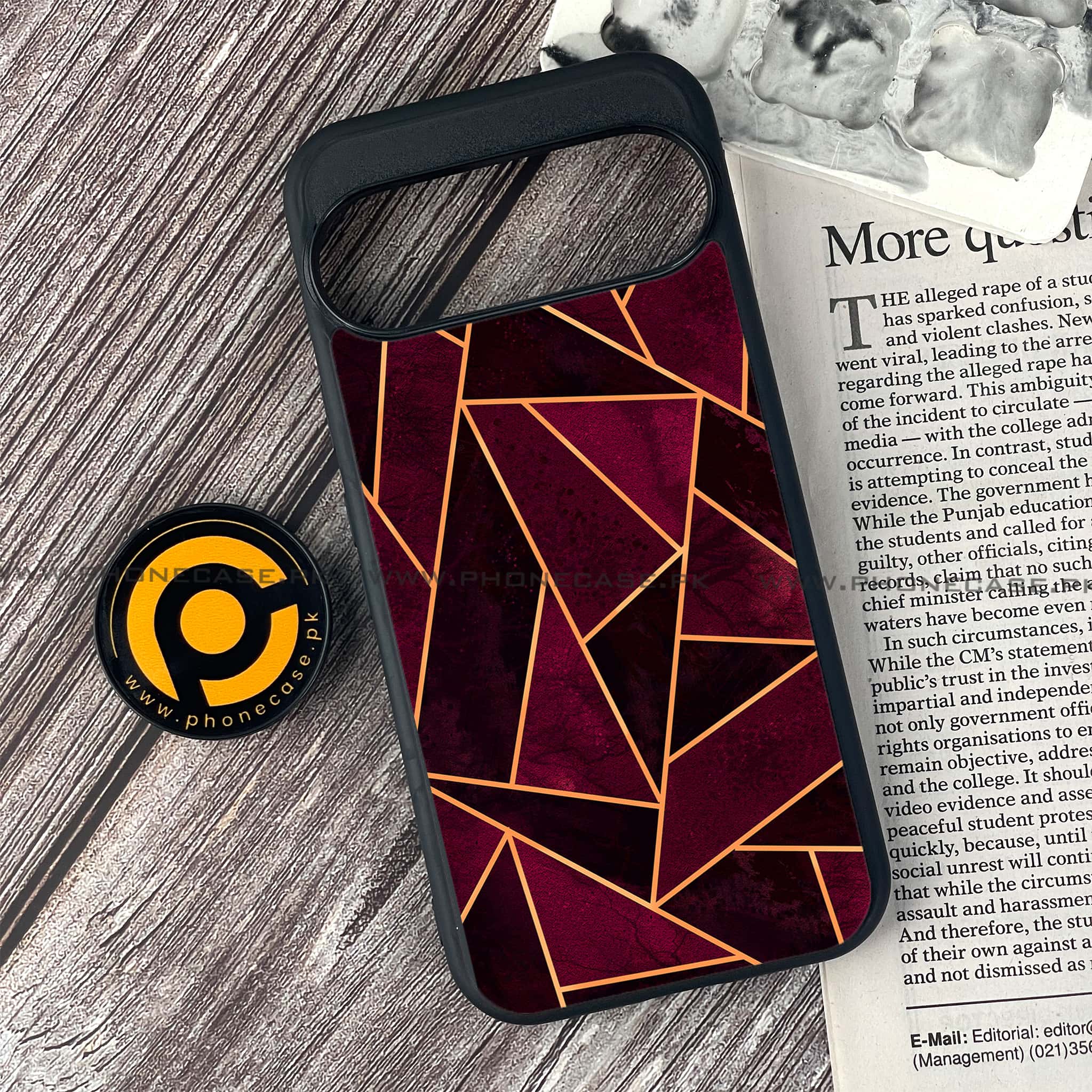 Google Pixel 9 - Geometric Marble Series - Premium Metal Printed soft Bumper Shock Proof Case