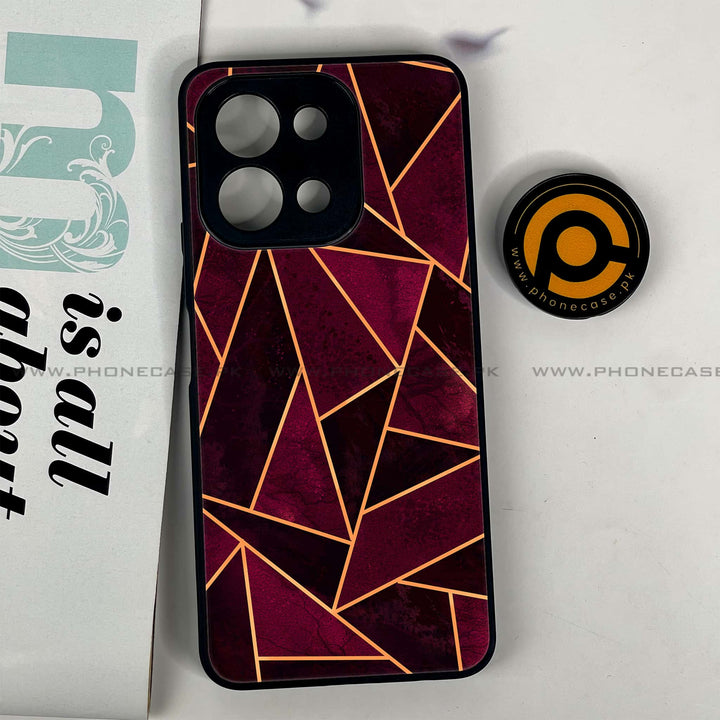Vivo Y28 - Geometric Marble Design 7 - Premium Printed Glass soft Bumper shock Proof Case  CS-44632