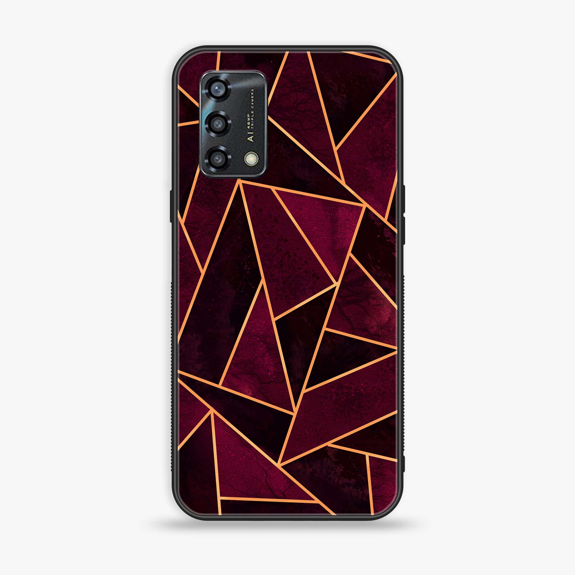 Oppo A95 - Geometric Marble Series - Premium Printed Glass soft Bumper shock Proof Case