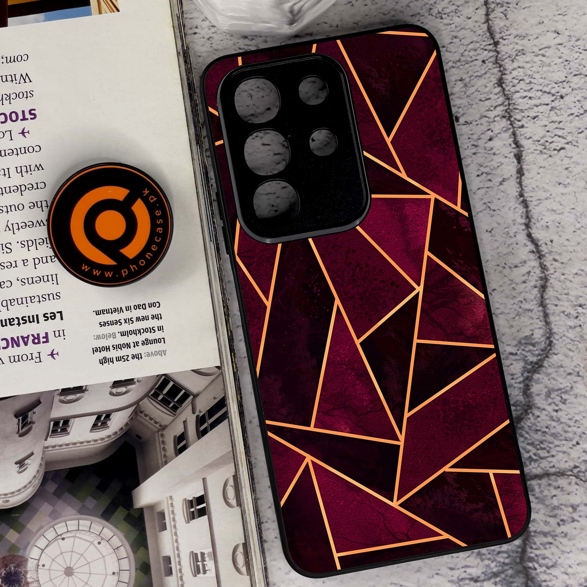 Vivo Y29 4G - Geometric Marble Series - Premium Metal Printed soft Bumper Shock Proof Case