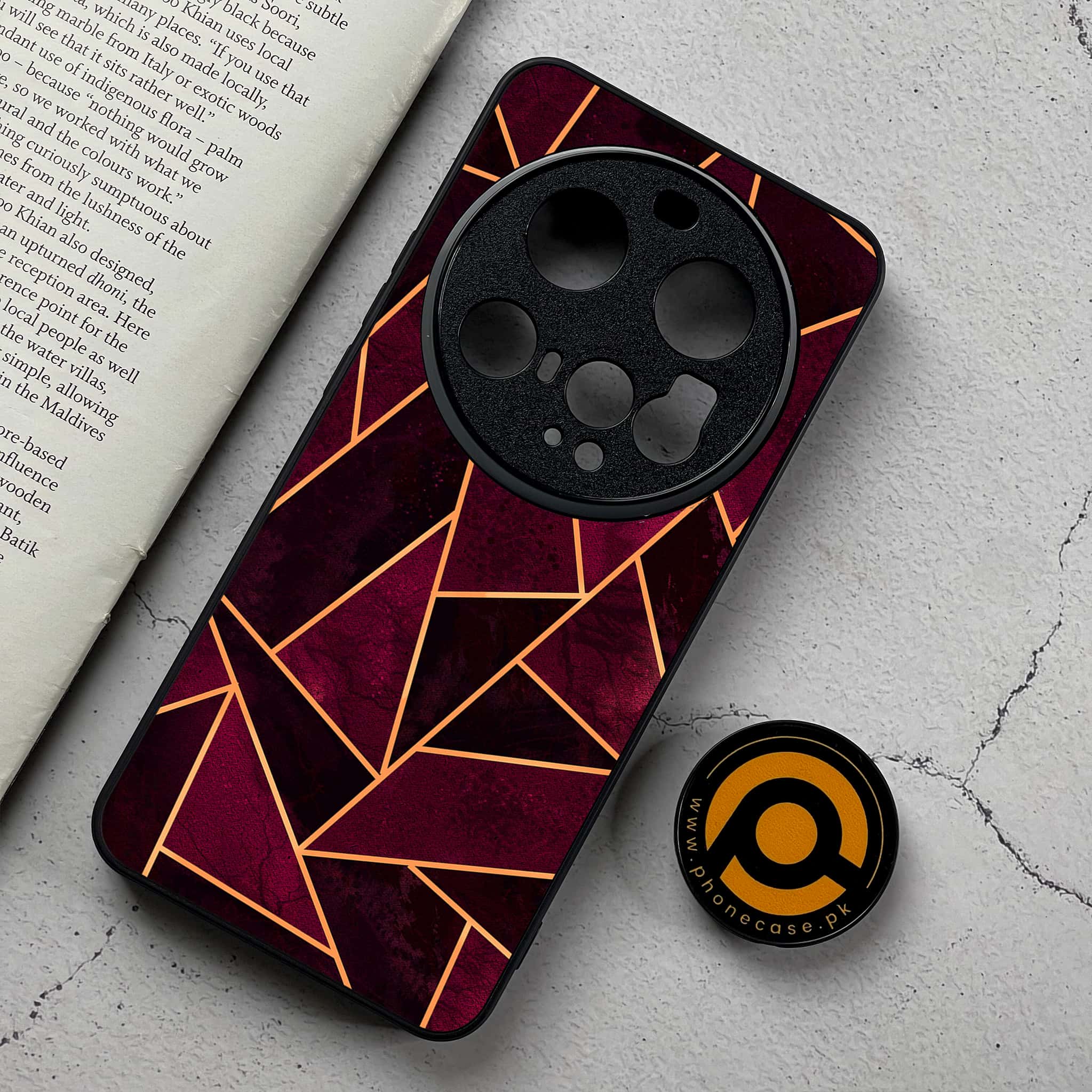 Xiaomi 15 Ultra - Geometric Marble Series - Premium Metal Printed Soft Bumper Shockproof Case