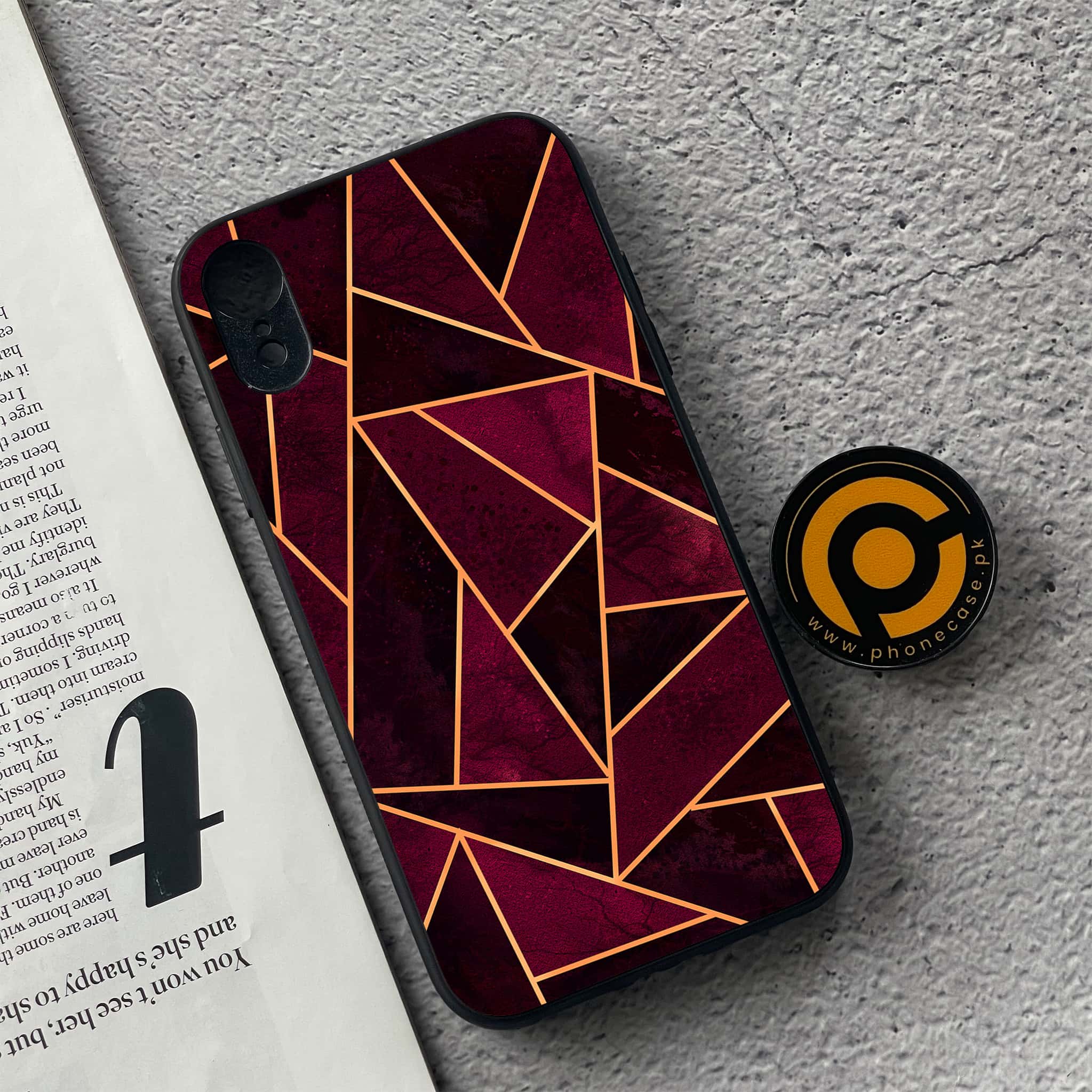 iPhone XR - Geometric Marble Series - Premium Metal Printed soft Bumper shock Proof Case