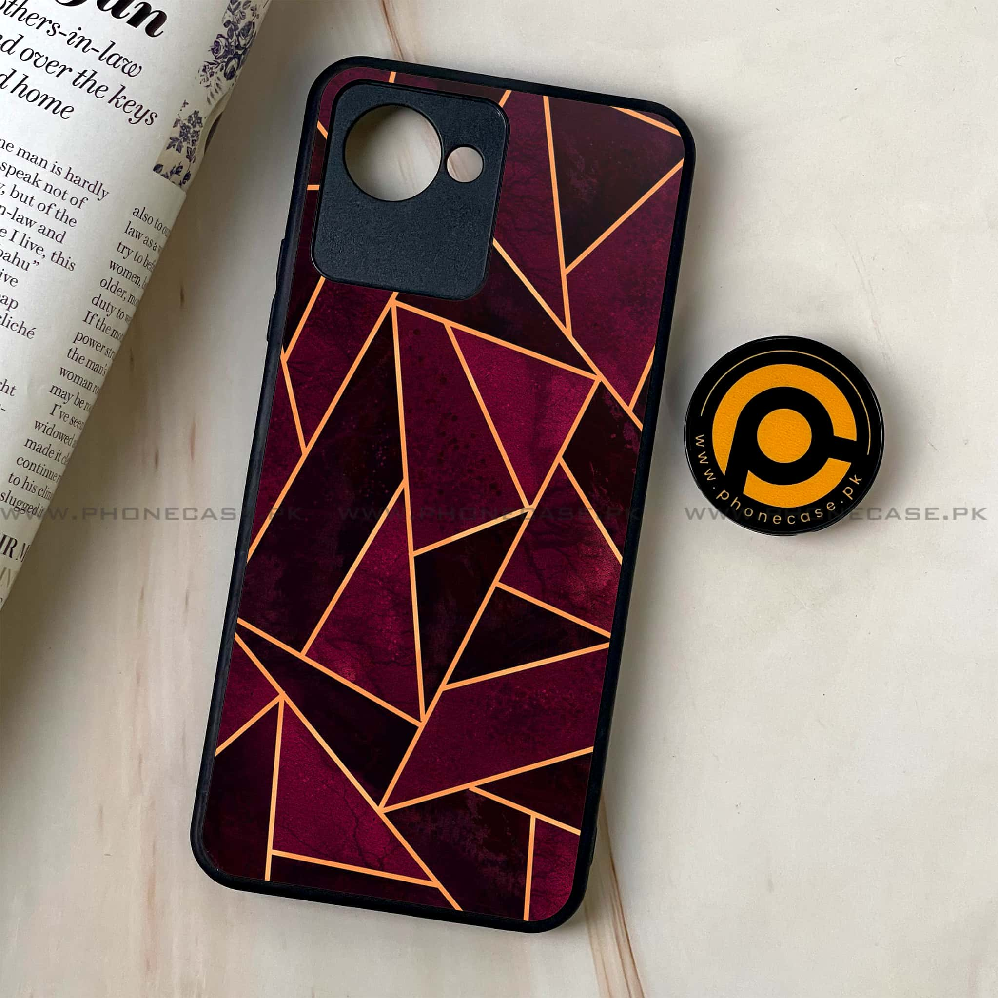 Realme C30 - Geometric Marble Series - Premium Printed Glass soft Bumper shock Proof Case