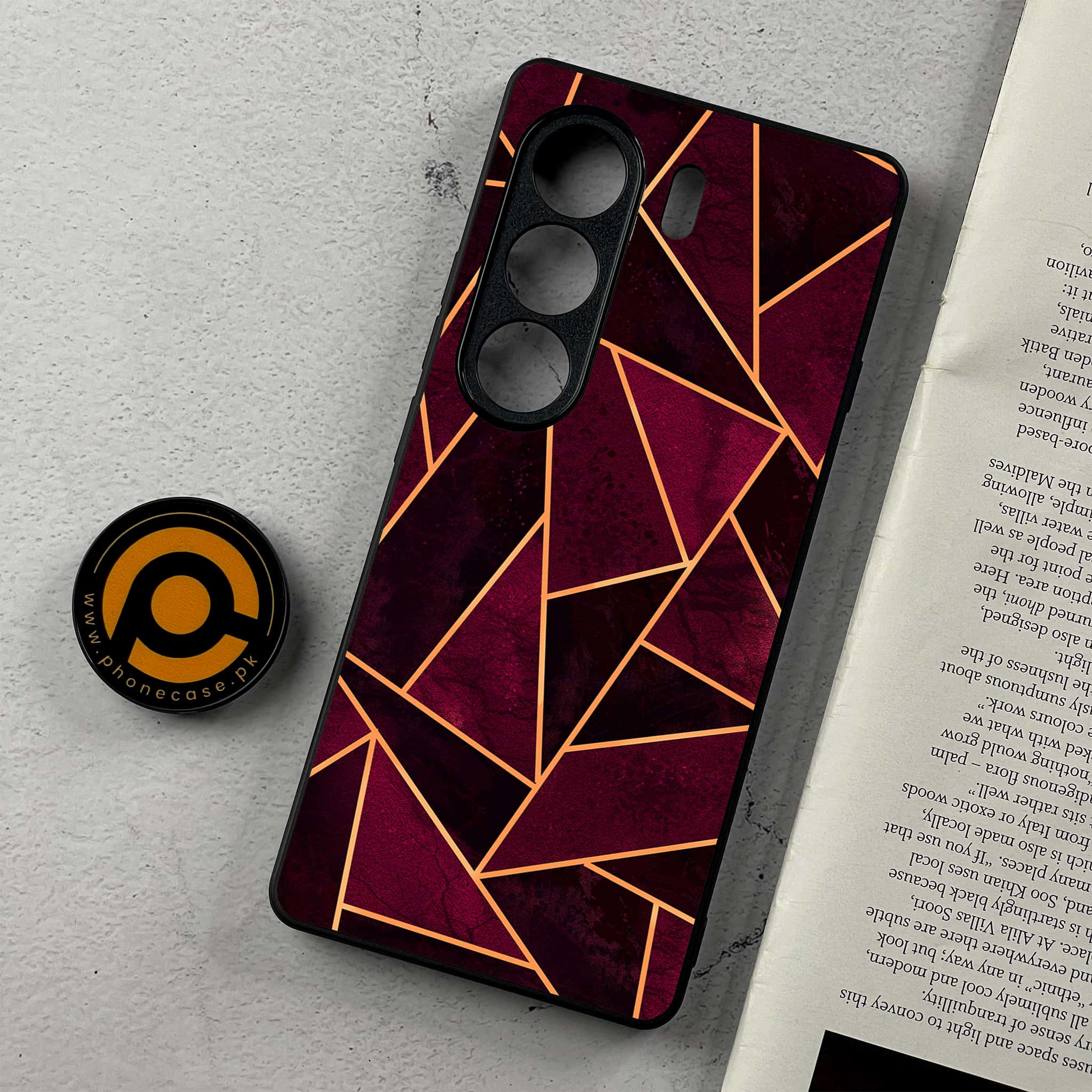 Tecno Camon 40 - Geometric Marble Series - Premium Metal Printed Soft Bumper Shockproof Case