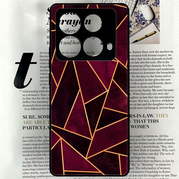 Infinix Note 40 4G - Geometric Marble Design 7  - Premium Printed Glass soft Bumper shock Proof Case CS-38014