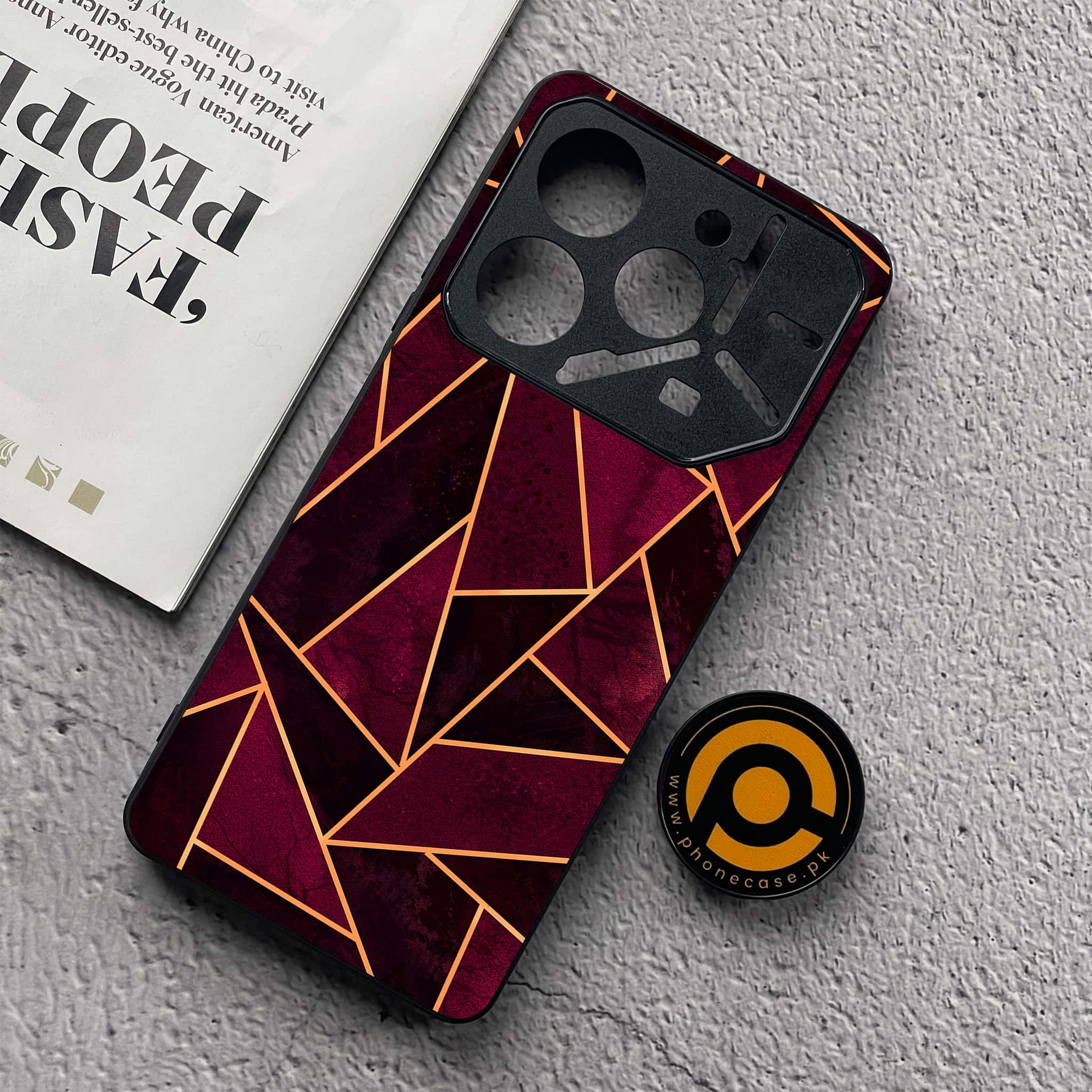 Tecno Pova 6 Neo - Geometric Marble Series - Premium Metal  Printed soft Bumper shock Proof Case