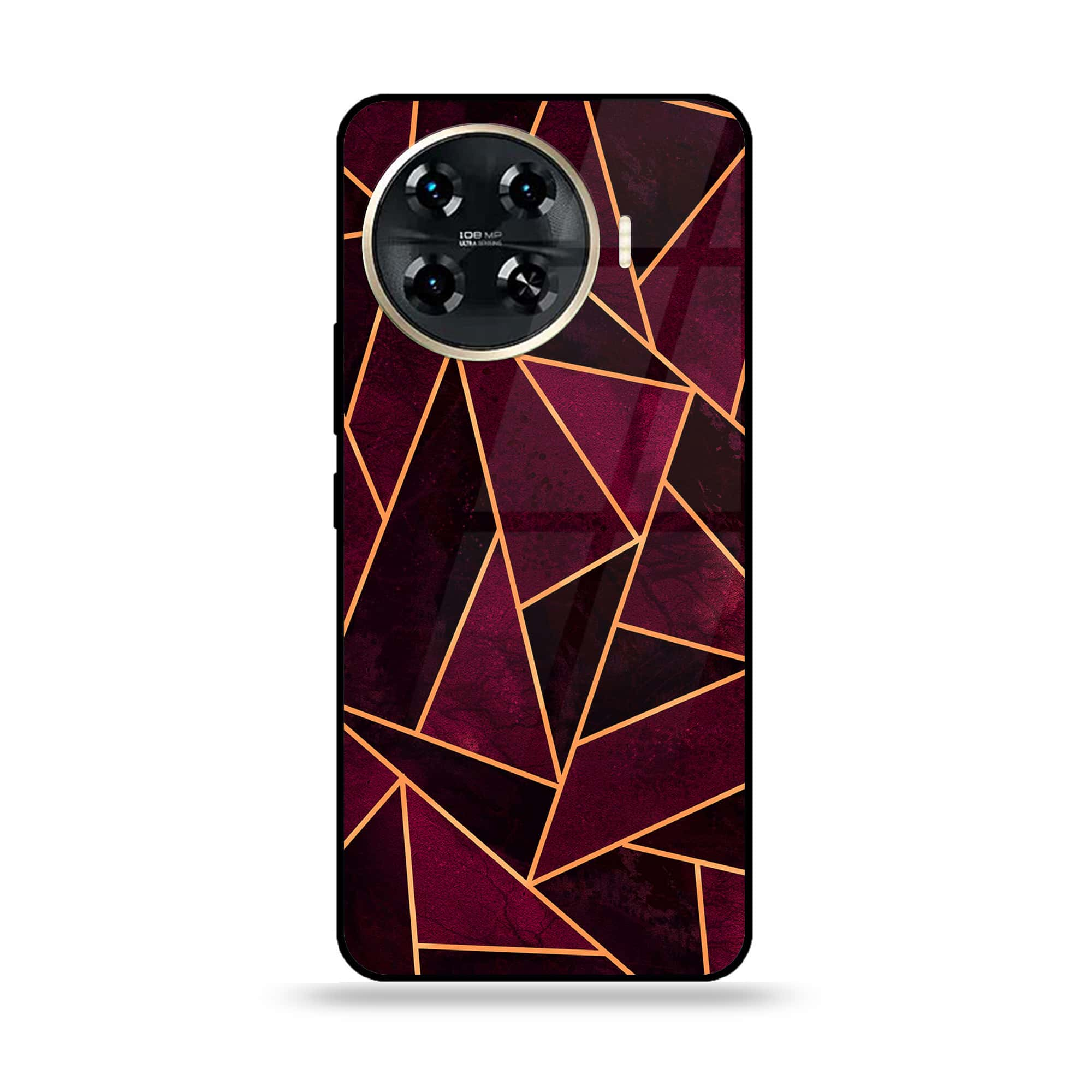 Tecno Spark 20 pro plus - Geometric Marble Series - Premium Printed Glass soft Bumper shock Proof Case