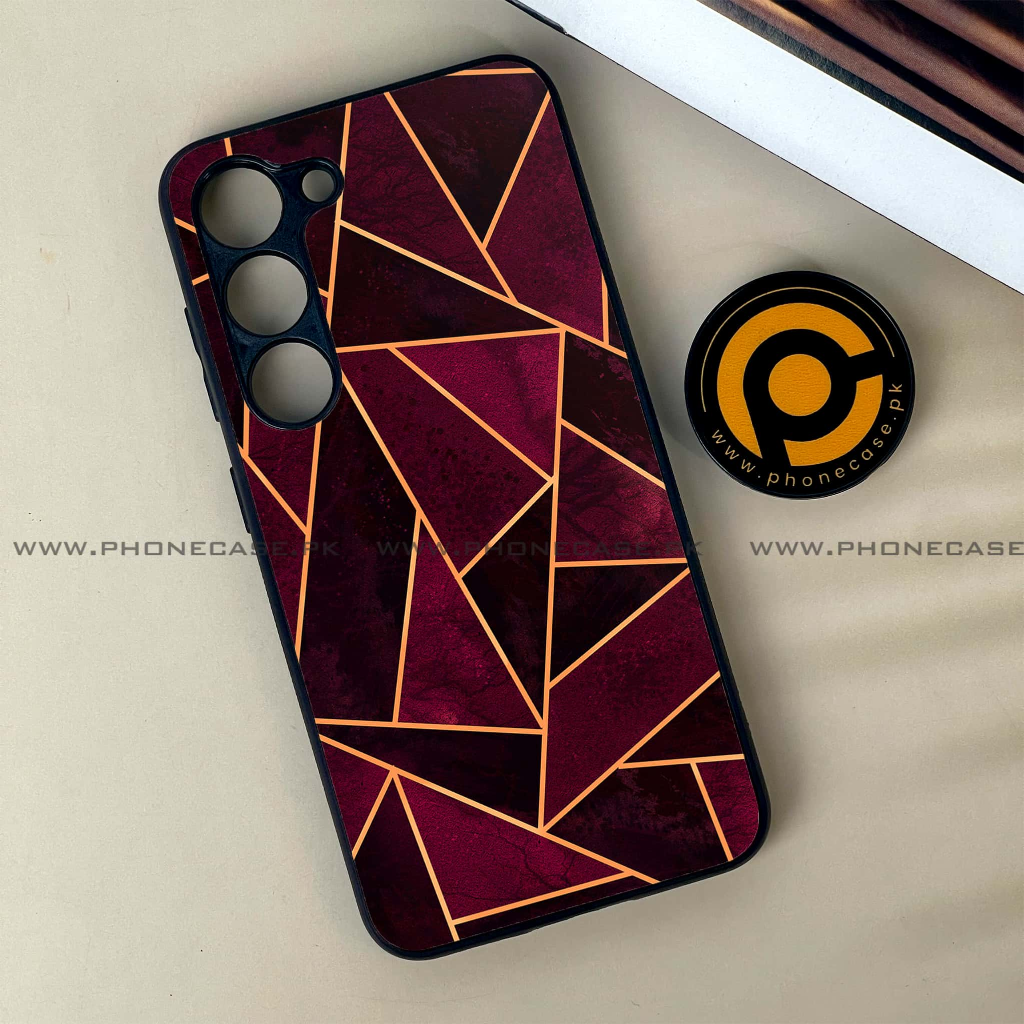 Samsung Galaxy S23 - Geometric Marble Series - Premium Printed Glass soft Bumper shock Proof Case