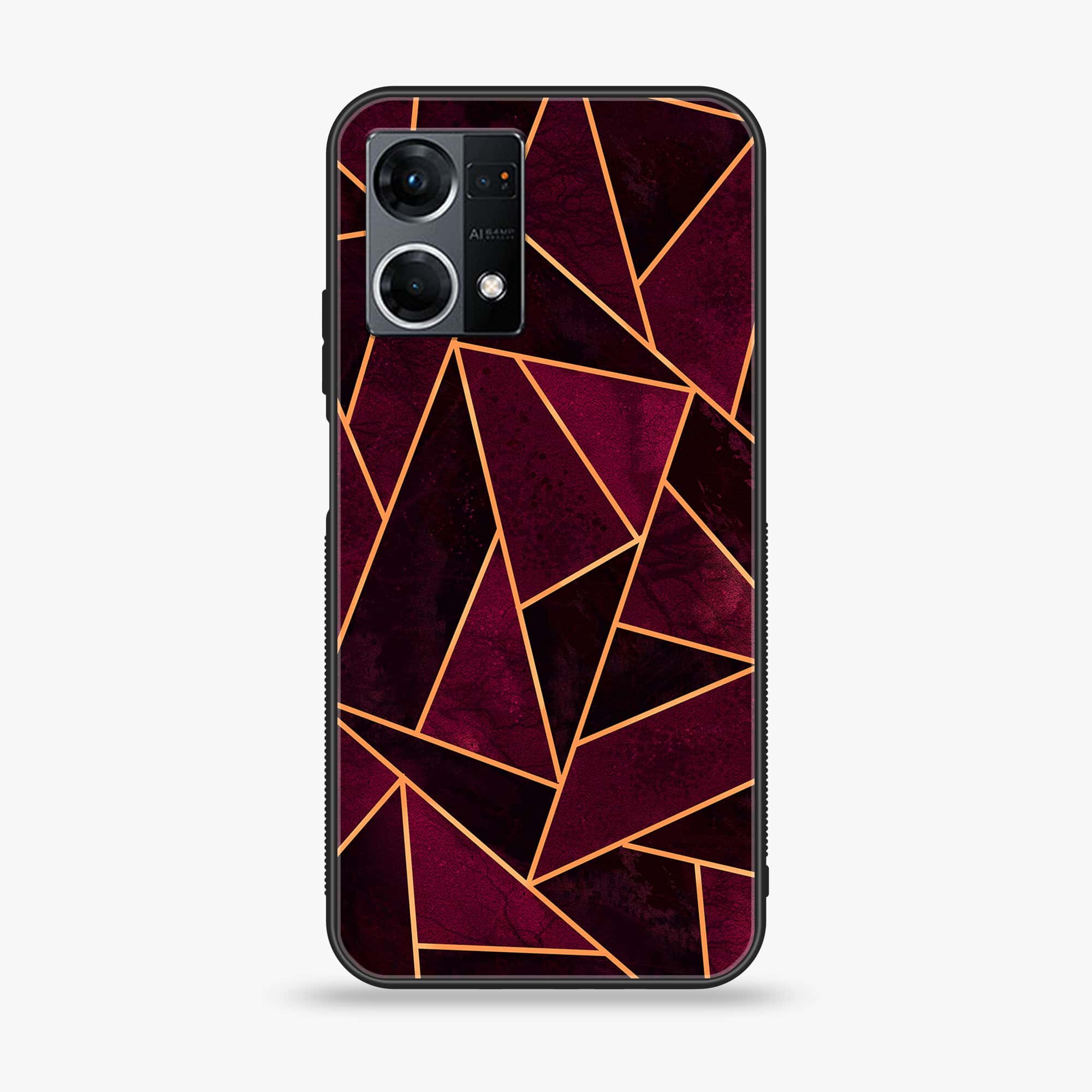 Oppo Reno 7 - Geometric Marble Series - Premium Printed Glass soft Bumper shock Proof Case