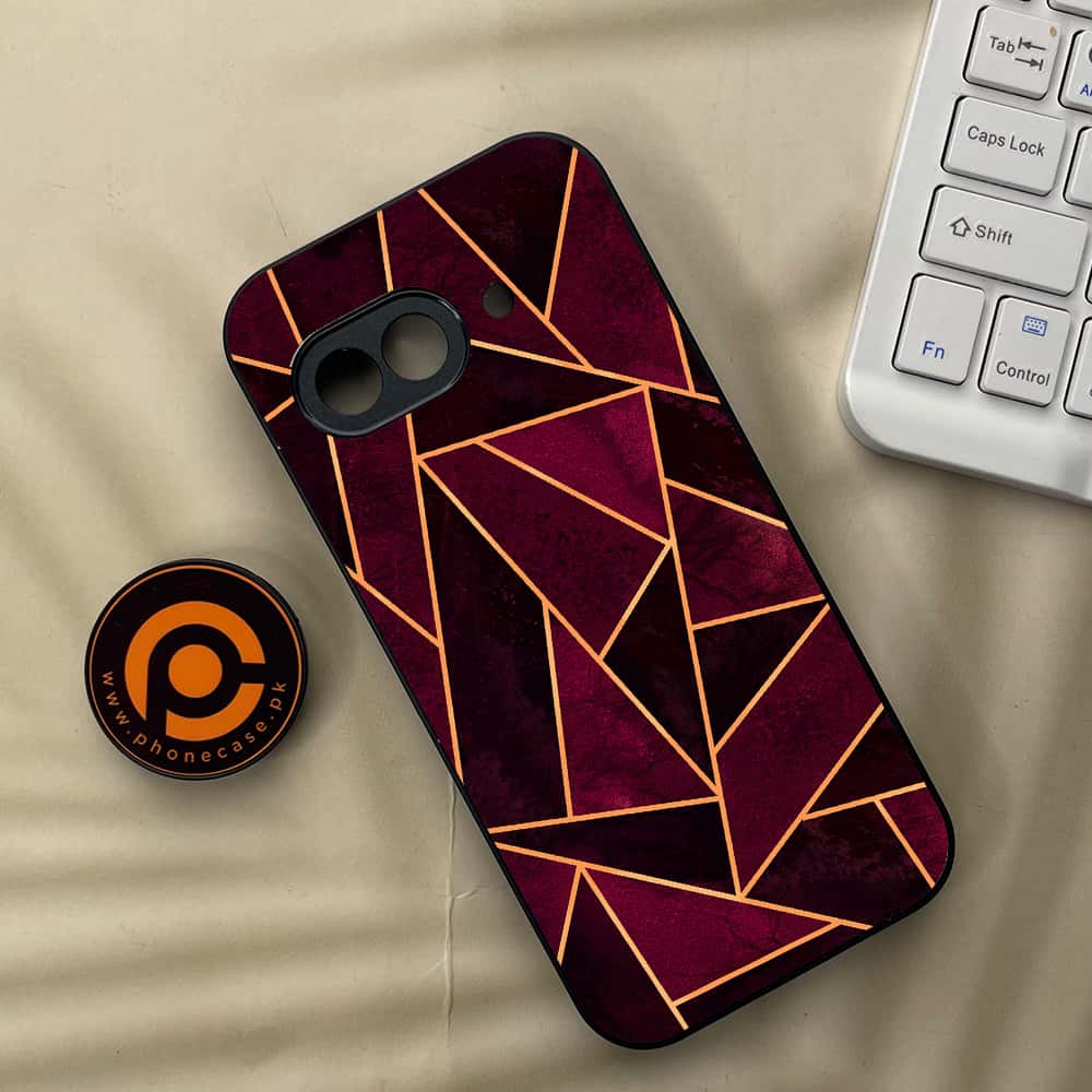 Google Pixel 9a - Geometric Marble Series - Premium Metal Printed soft Bumper Shock Proof Case