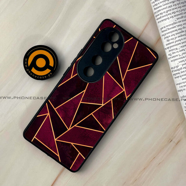 Vivo V40 - Geometric Marble Design 7 - Premium Printed Glass soft Bumper shock Proof Case CS-21072