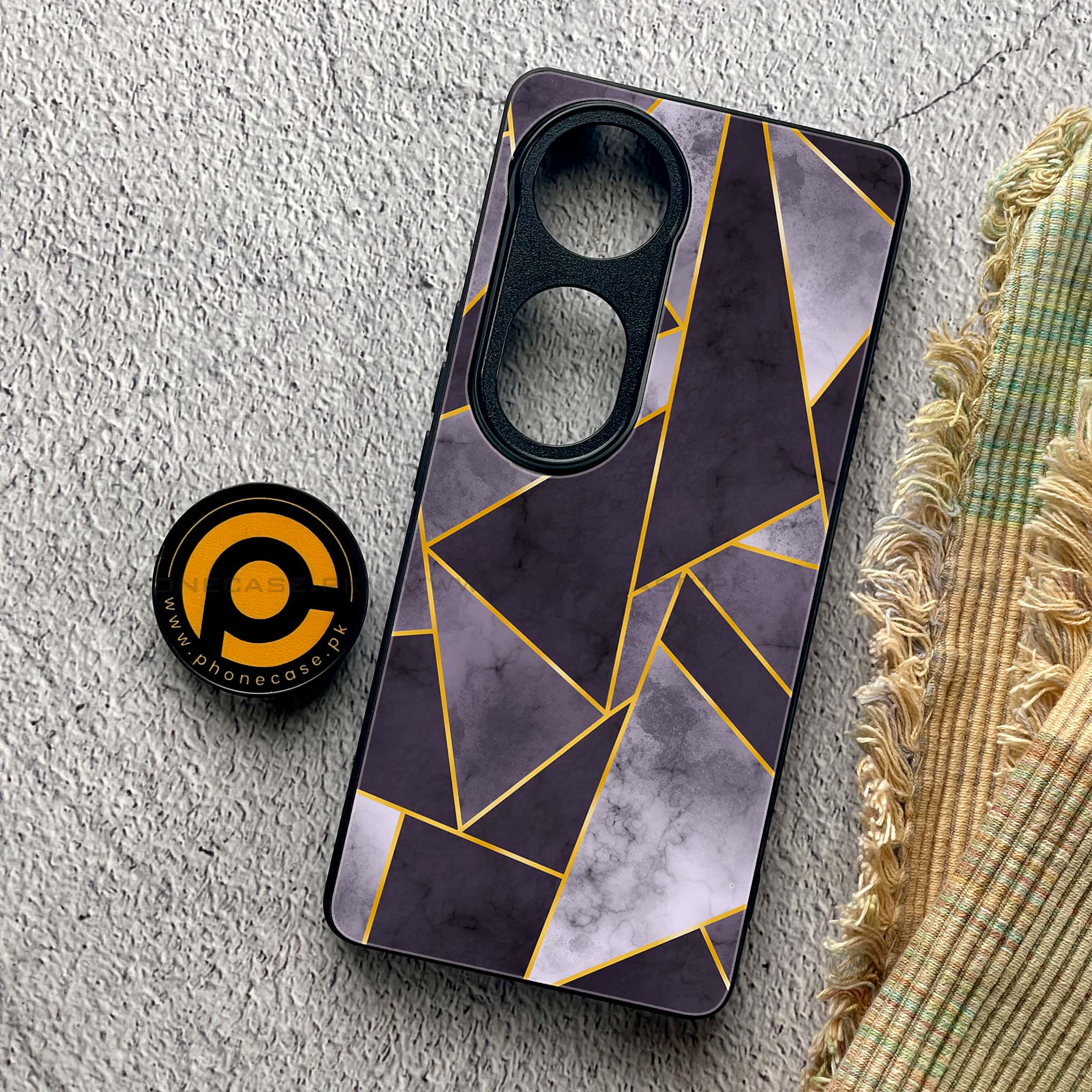 Vivo S19 Pro - Geometric Marble Series - Premium Metal Printed soft Bumper shock Proof Case