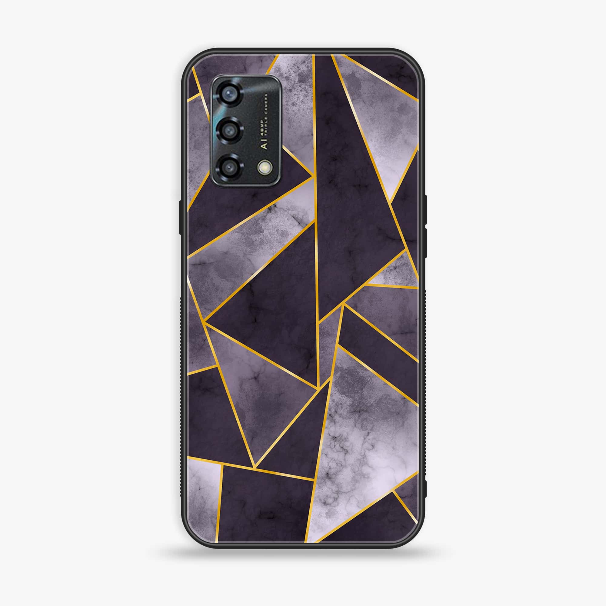 Oppo A95 - Geometric Marble Series - Premium Printed Glass soft Bumper shock Proof Case