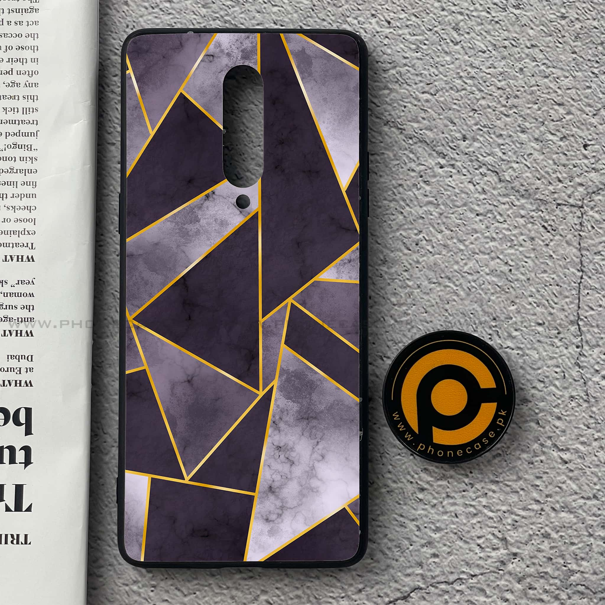 OnePlus 8 - Geometric Marble Series - Premium Printed Glass soft Bumper shock Proof Case