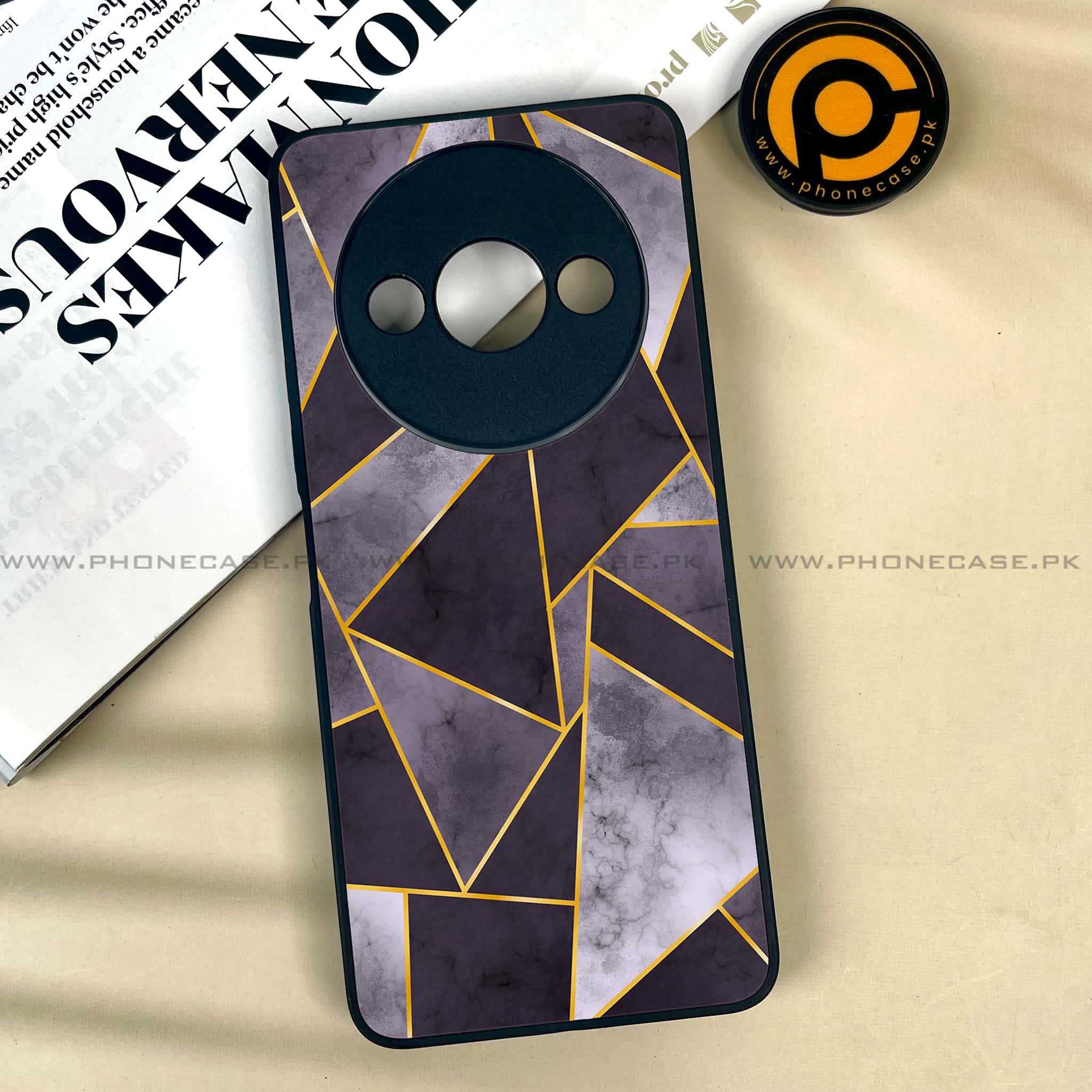 Xiaomi Redmi A3x - Geometric Marble Series - Premium Printed Metal soft Bumper shock Proof Case