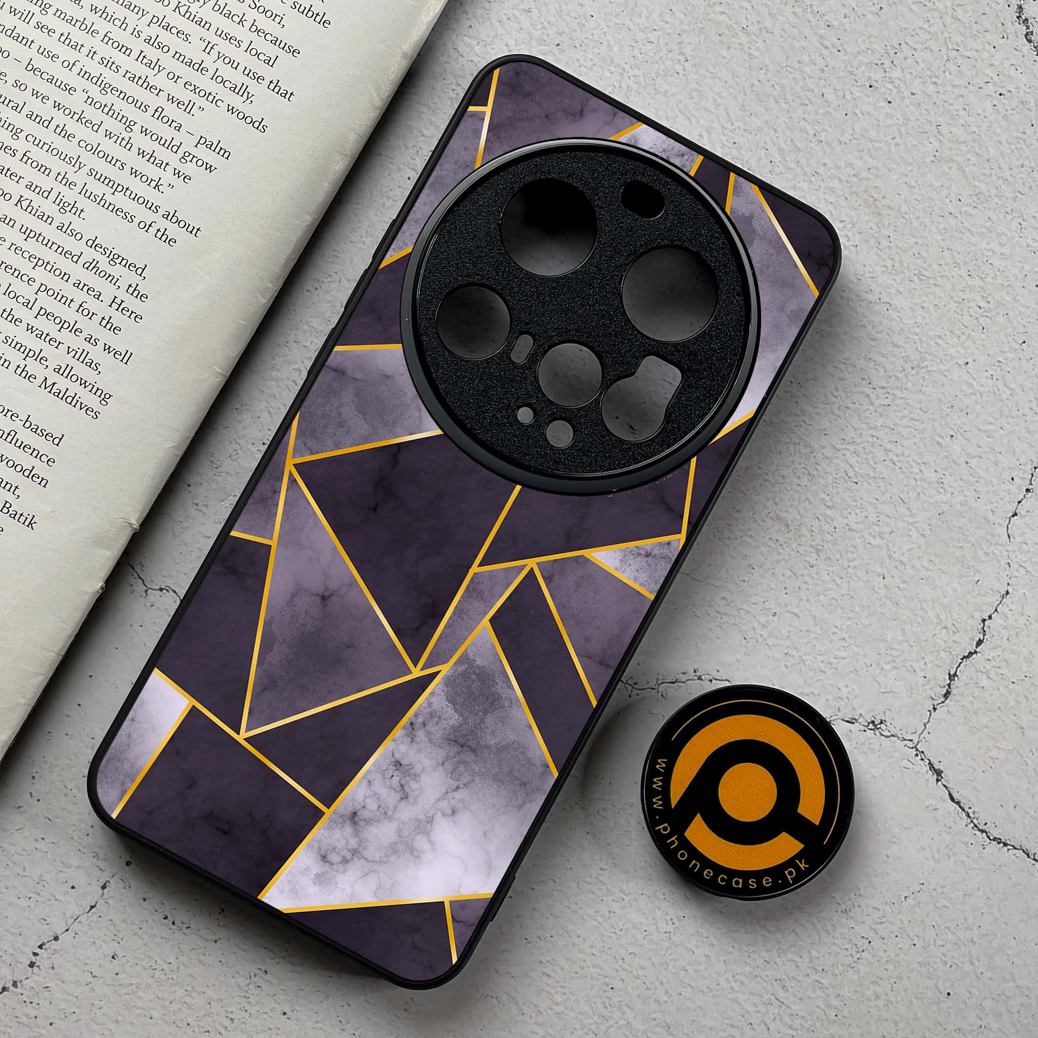 Xiaomi 15 Ultra - Geometric Marble Series - Premium Metal Printed Soft Bumper Shockproof Case