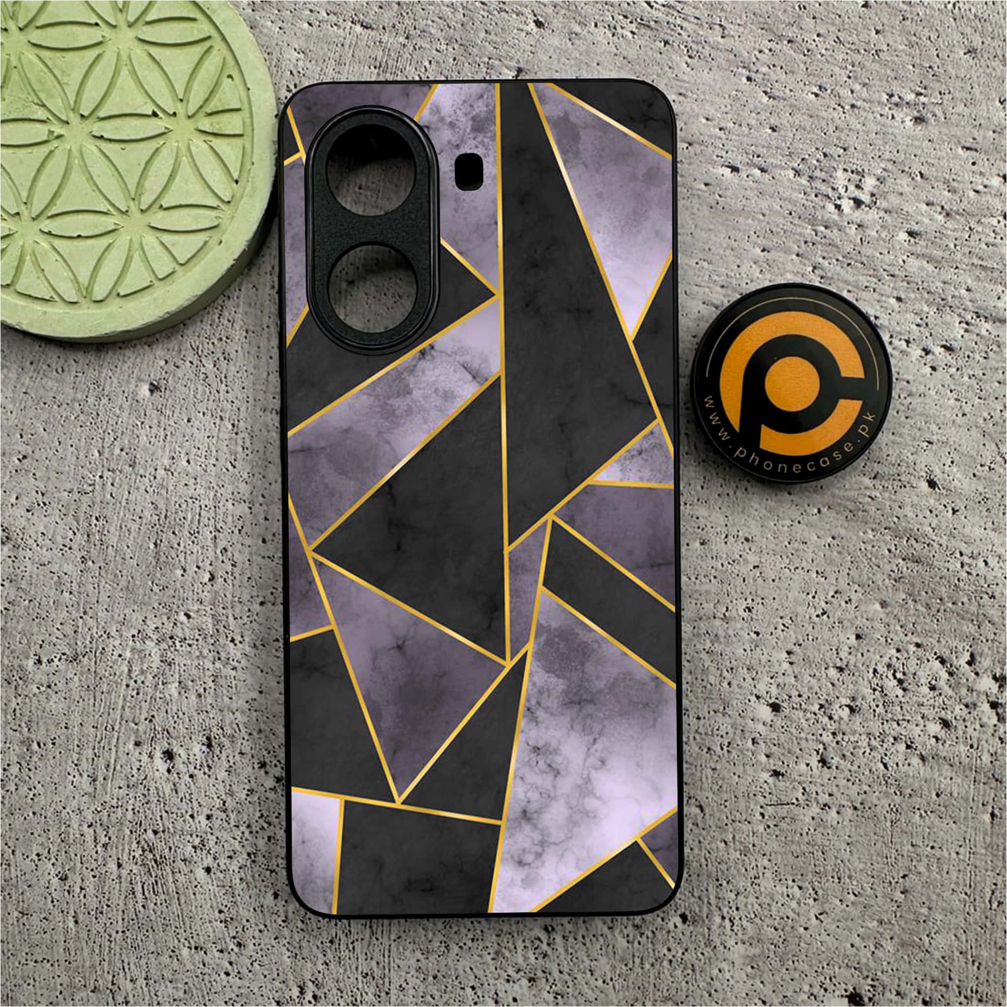 Xiaomi Redmi Turbo 4 - Geometric Marble Series  - Premium Metal Printed soft Bumper shock Proof Case