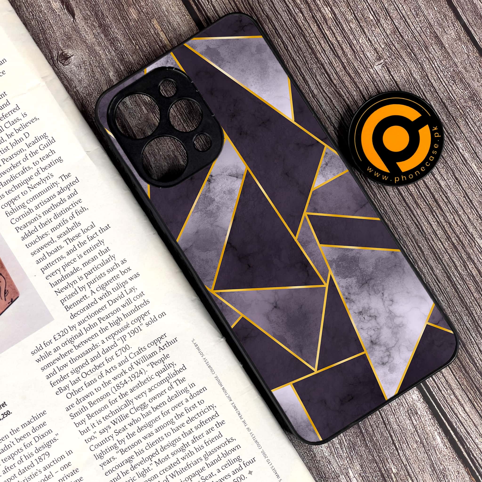 Xiaomi Redmi 12 - Geometric Marble Series - Premium Printed Glass soft Bumper shock Proof Case