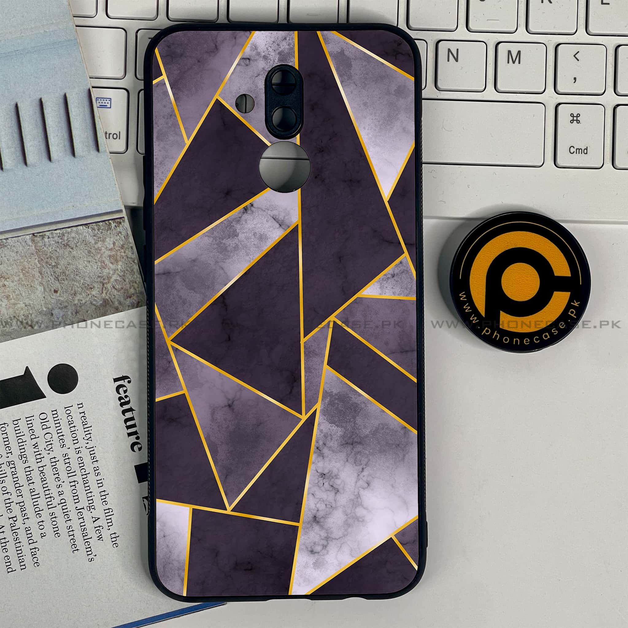 Huawei Mate 20 Lite - Geometric Marble Series - Premium Printed Glass soft Bumper shock Proof Case