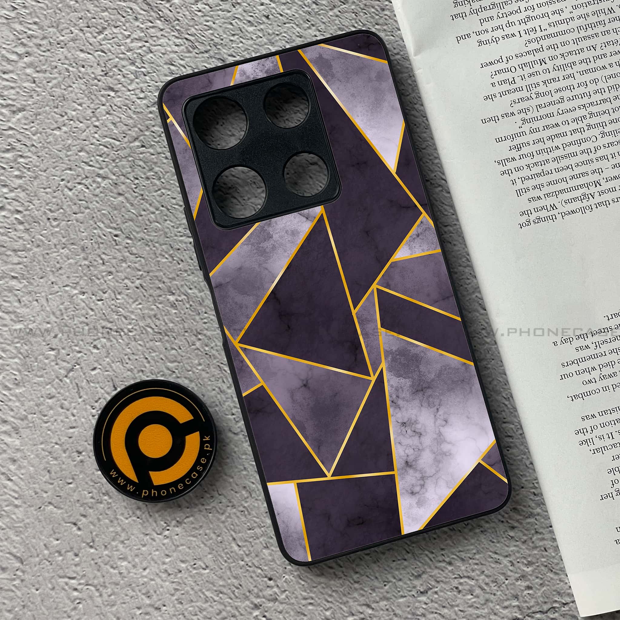 Infinix Note 30 Pro - Geometric Marble Series - Premium Metal Printed soft Bumper shock Proof Case