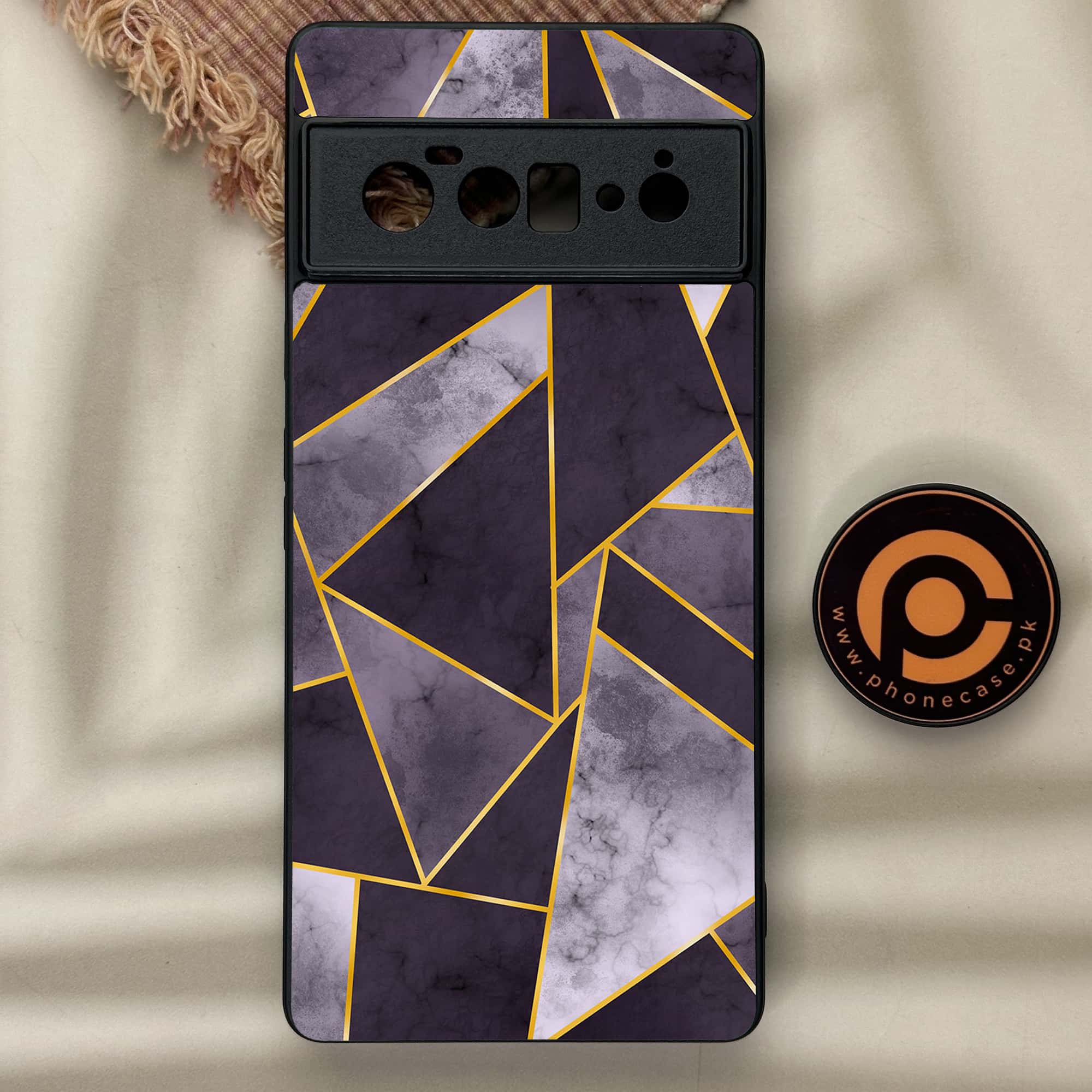 Google Pixel 6 Pro - Geometric Marble Series - Premium Metal Printed soft Bumper Shock Proof Case