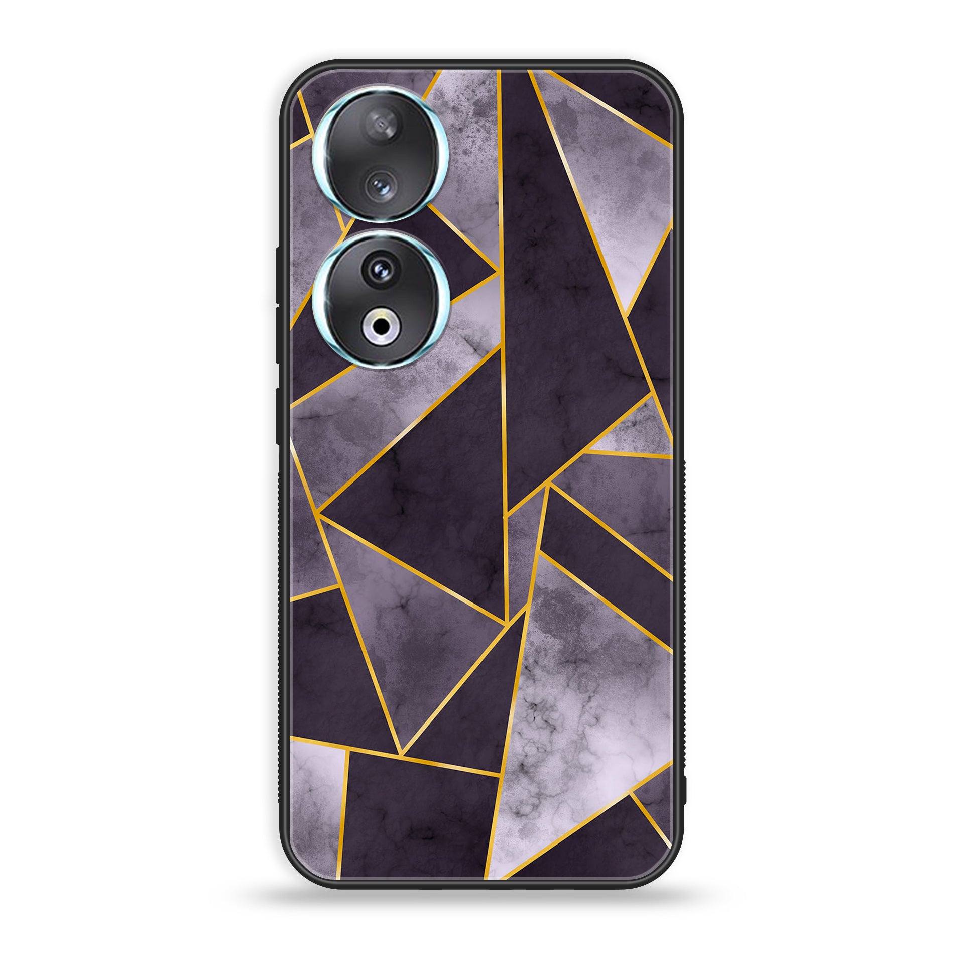 Huawei Honor 90 - Geometric Marble Series - Premium Printed Glass soft Bumper shock Proof Case