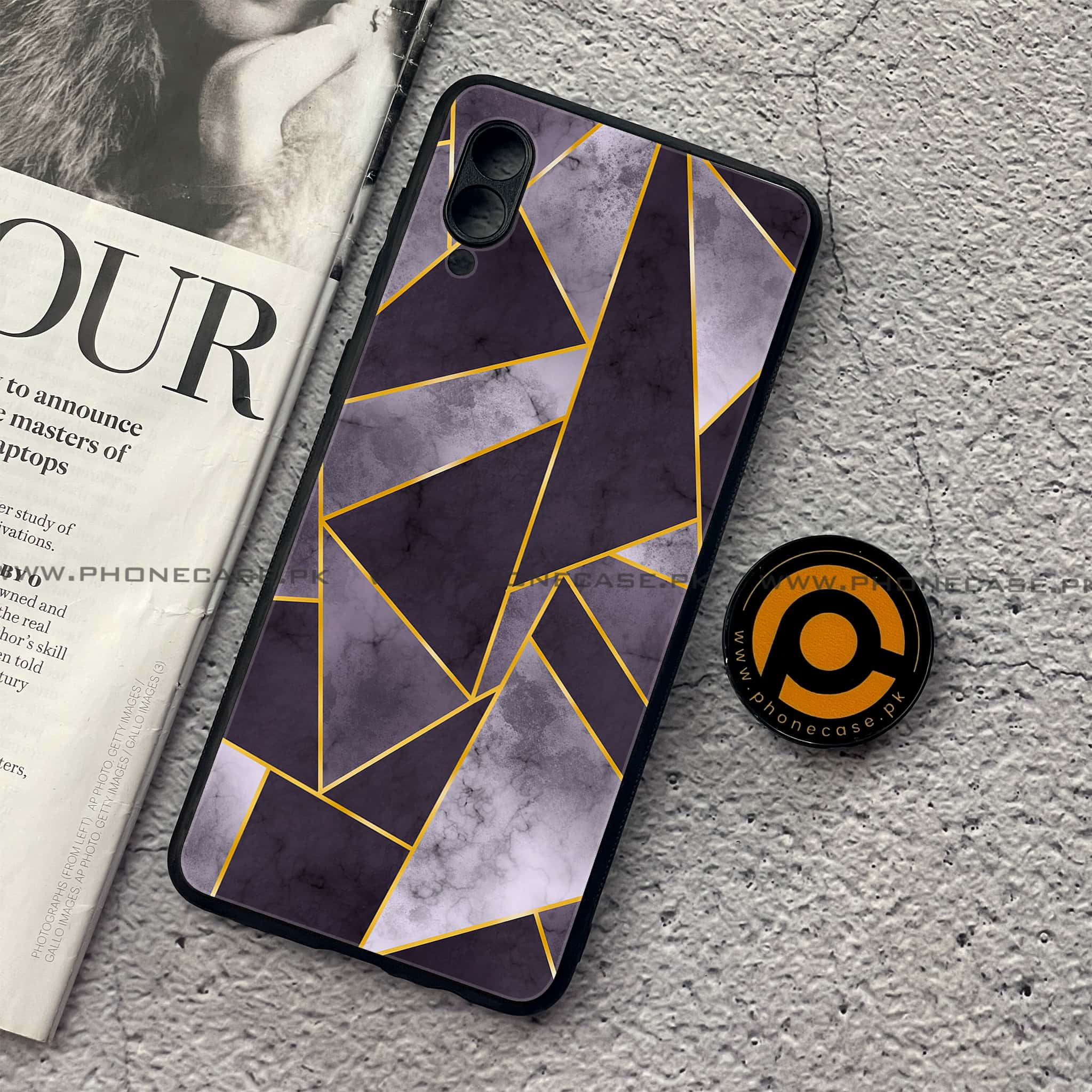 Samsung Galaxy A02 - Geometric Marble Series - Premium Printed Metal soft Bumper shock Proof Case