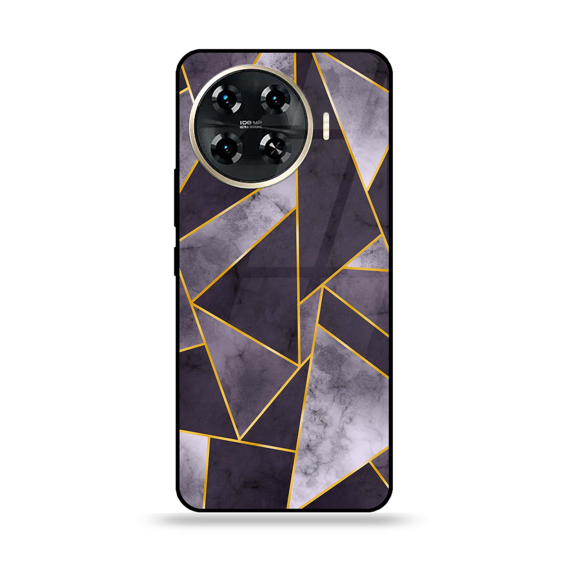 Tecno Spark 20 pro plus - Geometric Marble Series - Premium Printed Glass soft Bumper shock Proof Case