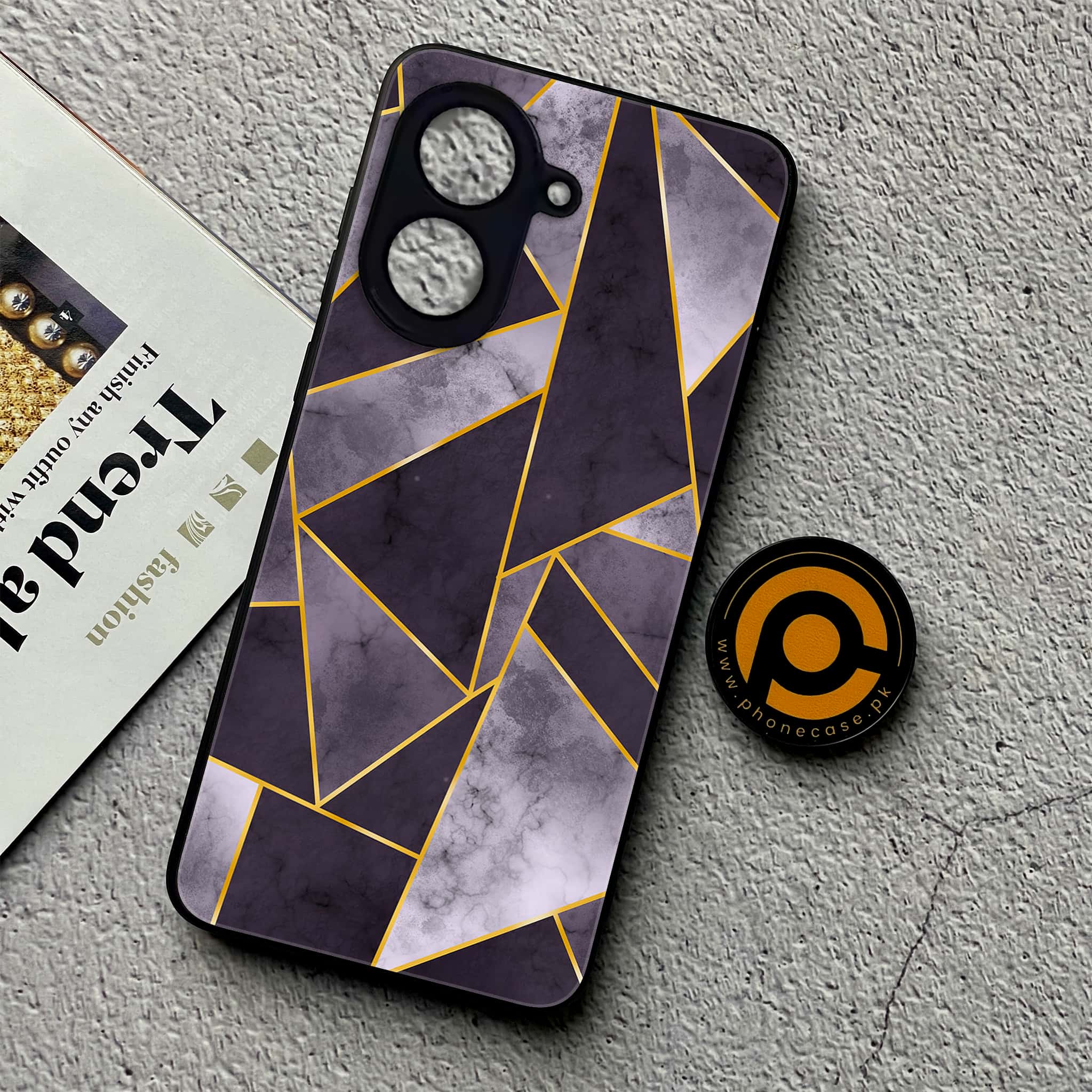 Xiaomi Redmi A5 - Geometric Marble Series - Premium Metal Printed soft Bumper shock Proof Case