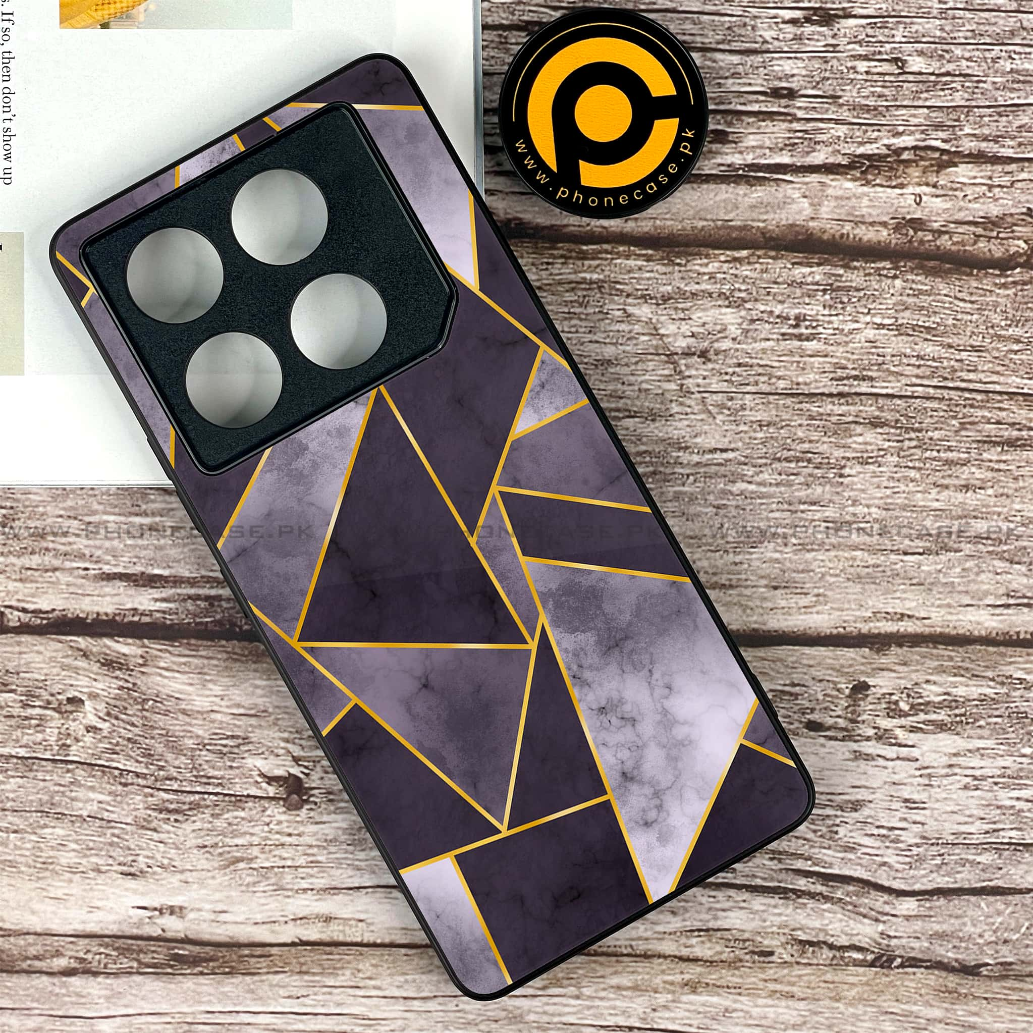 Infinix GT 20 Pro - Geometric Marble Series - Premium Printed Glass soft Bumper shock Proof Case