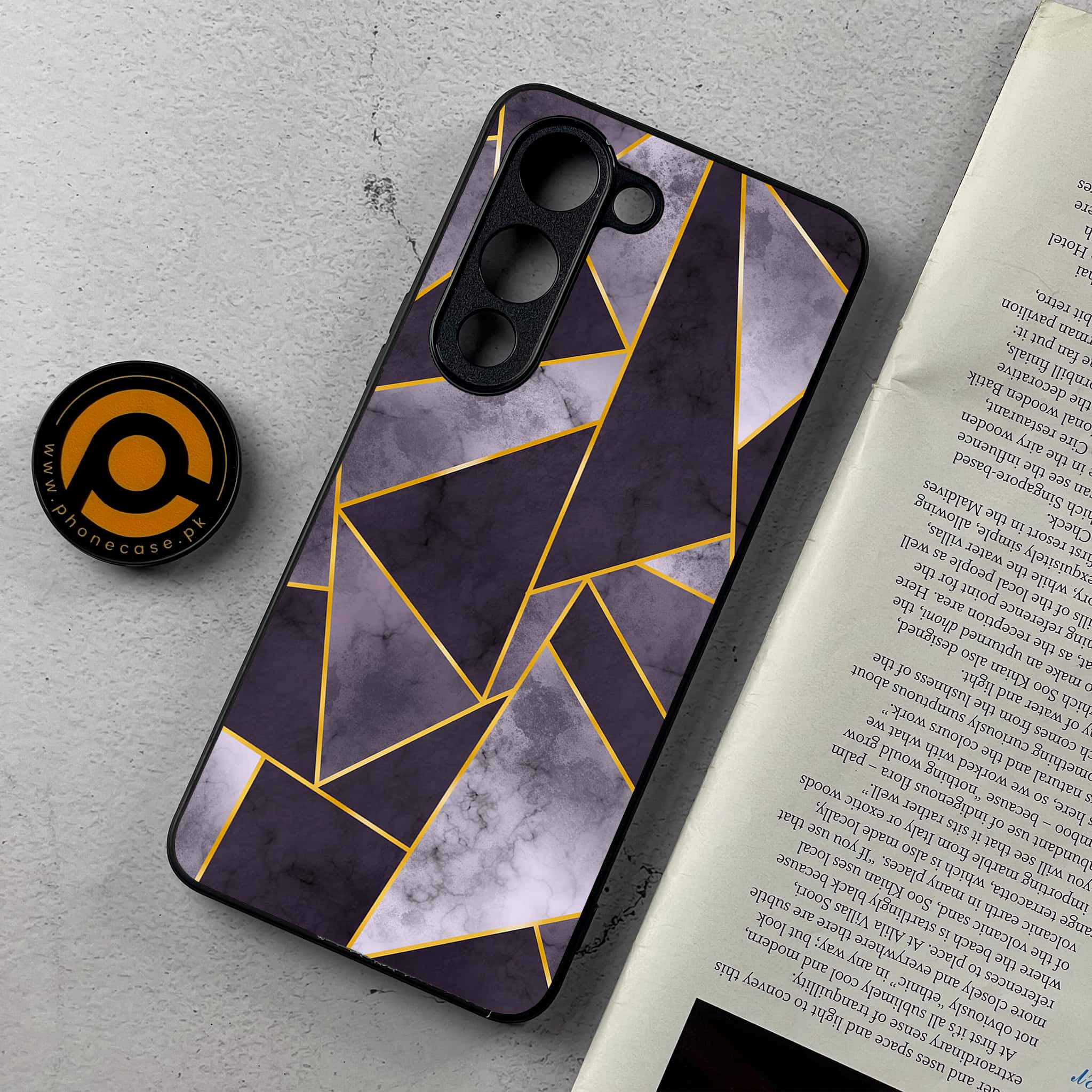 Vivo Y04 - Geometric Marble Series - Premium Metal Printed Soft Bumper Shockproof Case