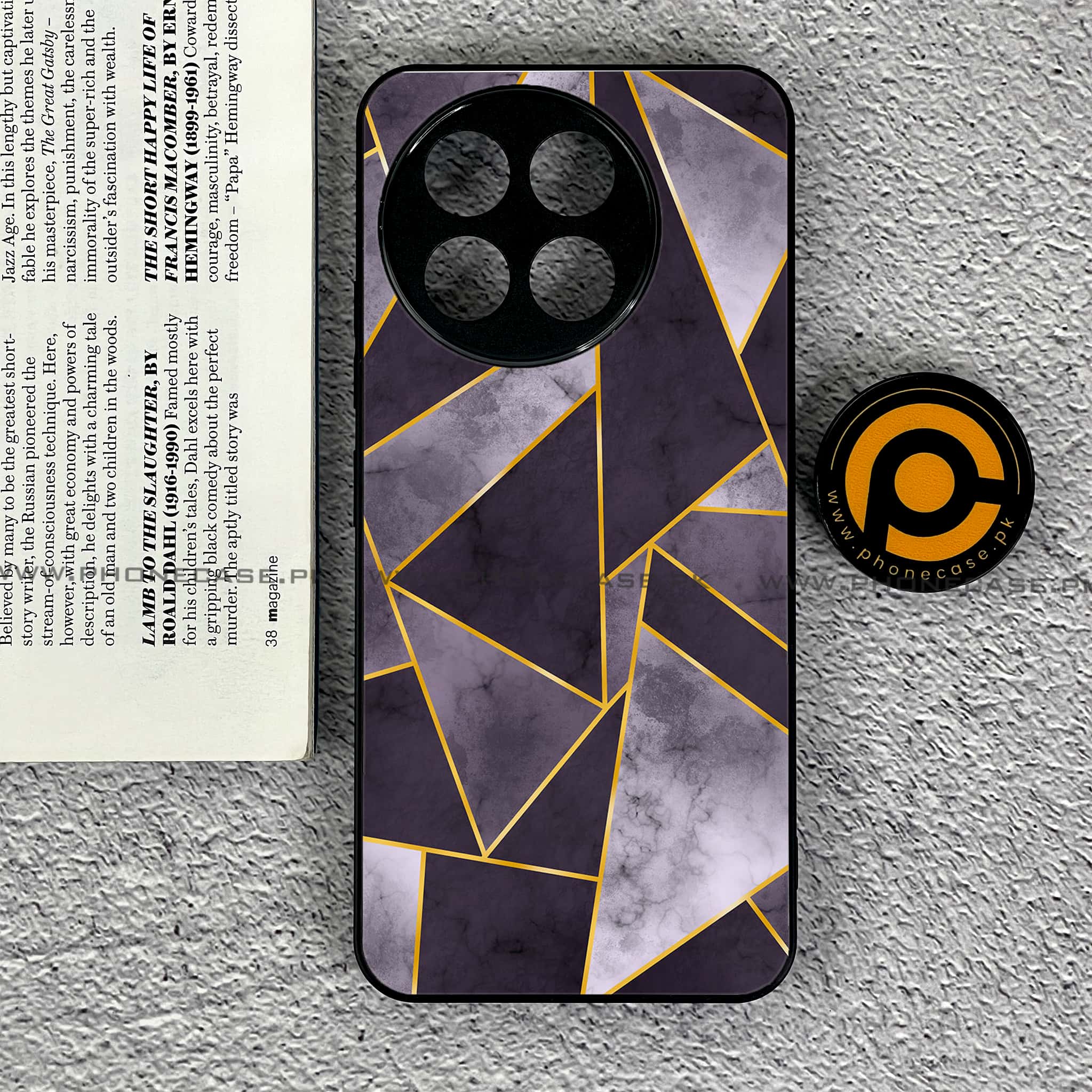 OnePlus 13R - Geometric Marble Series - Premium Printed Glass soft Bumper shock Proof Case