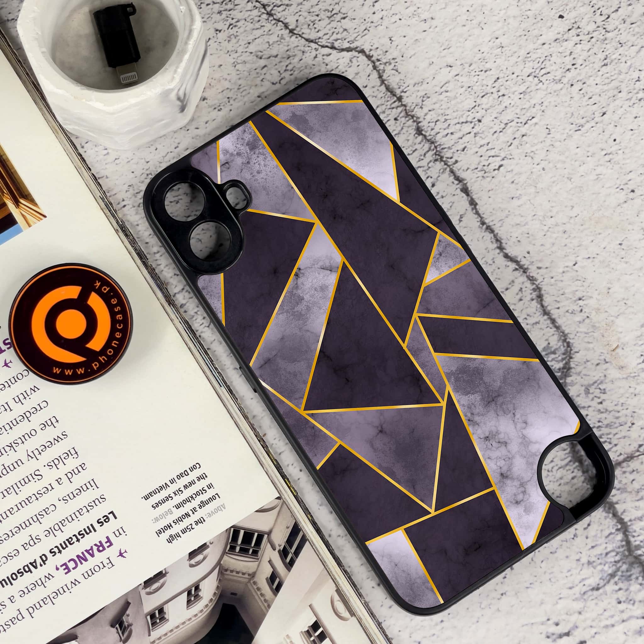 Nothing CMF Phone 1 - Geometric Marble Series - Premium Metal Printed soft Bumper Shock Proof Case