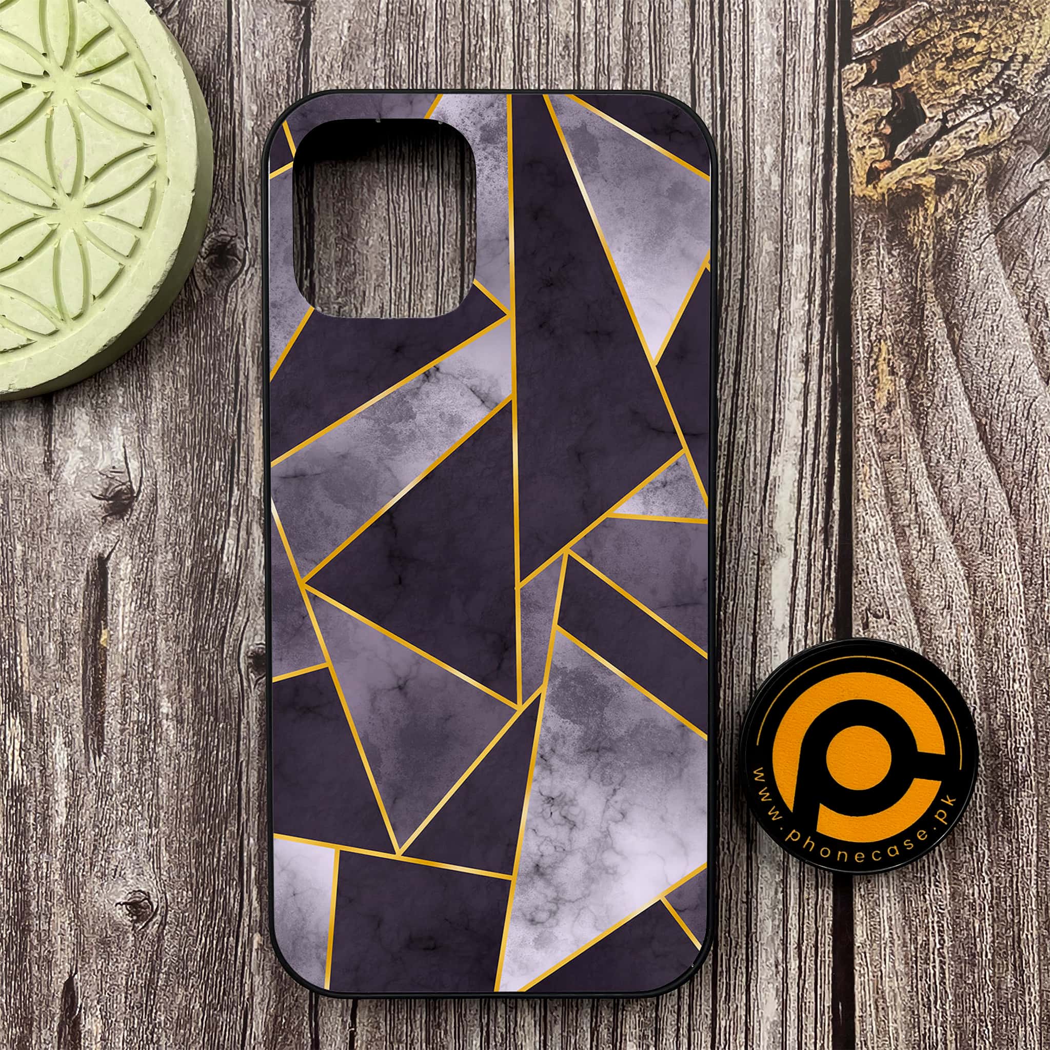 iPhone 12 - Geometric Marble Series - Premium Metal Printed soft Bumper shock Proof Case