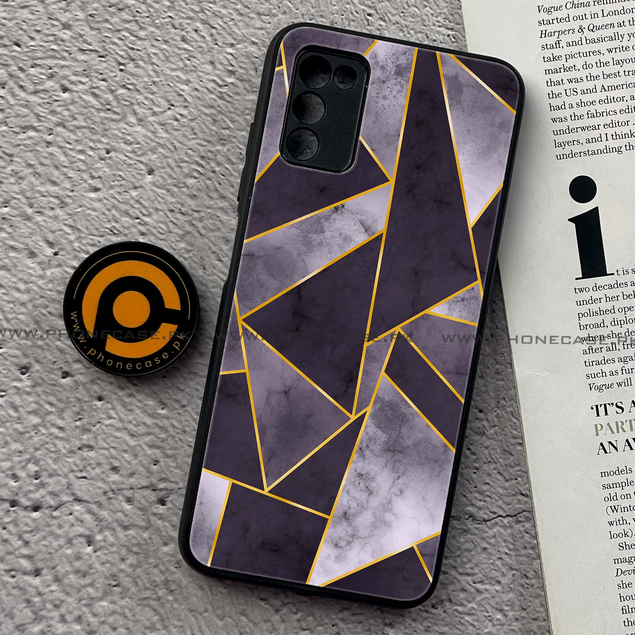 Samsung Galaxy A02s - Geometric Marble Series - Premium Printed Metal soft Bumper shock Proof Case