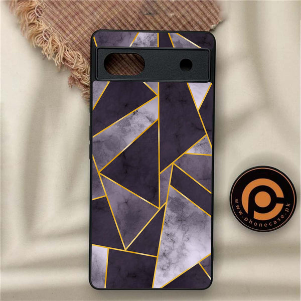 Google Pixel 6A - Geometric Marble Series - Premium Metal Printed soft Bumper Shock Proof Case