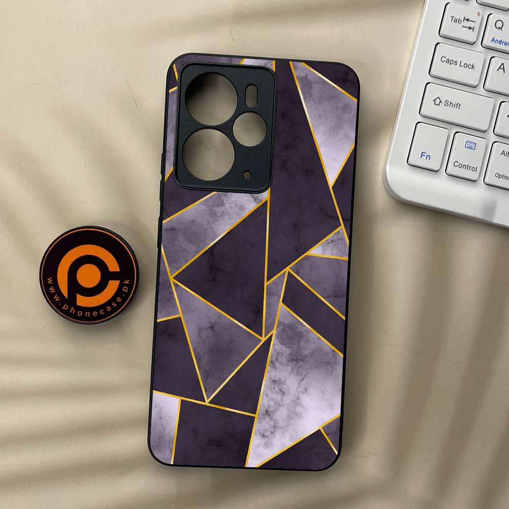 Realme 14 5G - Geometric Marble Series - Premium Metal Printed soft Bumper Shock Proof Case