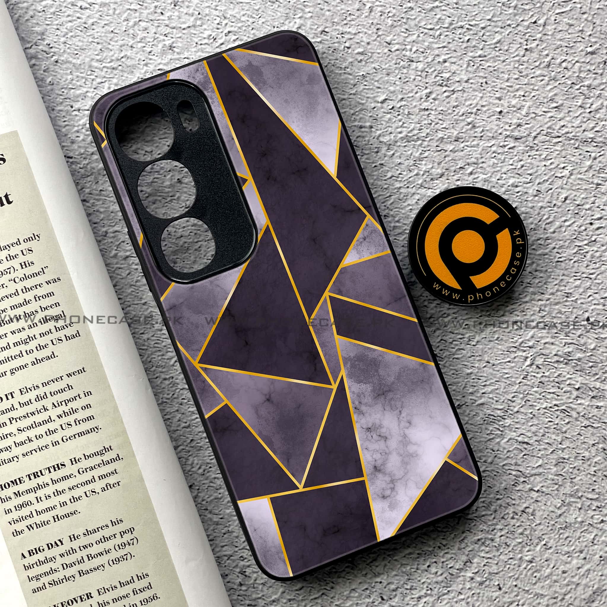 Vivo Y19s Pro - Geometric Marble Series - Premium Metal Printed soft Bumper shock Proof Case