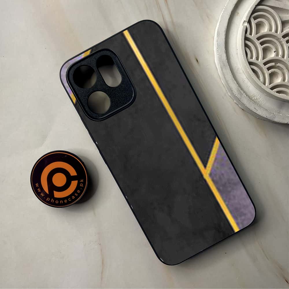Oppo Reno 14F - Geometric Marble Series - Premium Metal Printed Soft Bumper Shockproof Case