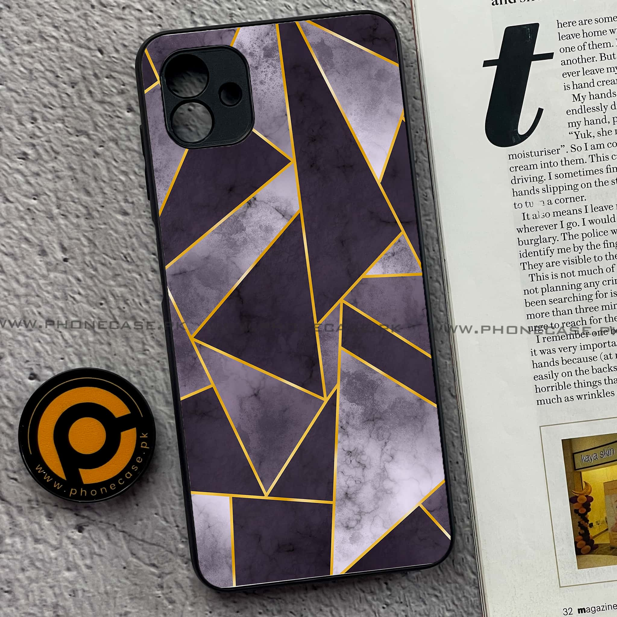 Samsung Galaxy A04 - Geometric Marble  Series - Premium Printed Metal soft Bumper shock Proof Case