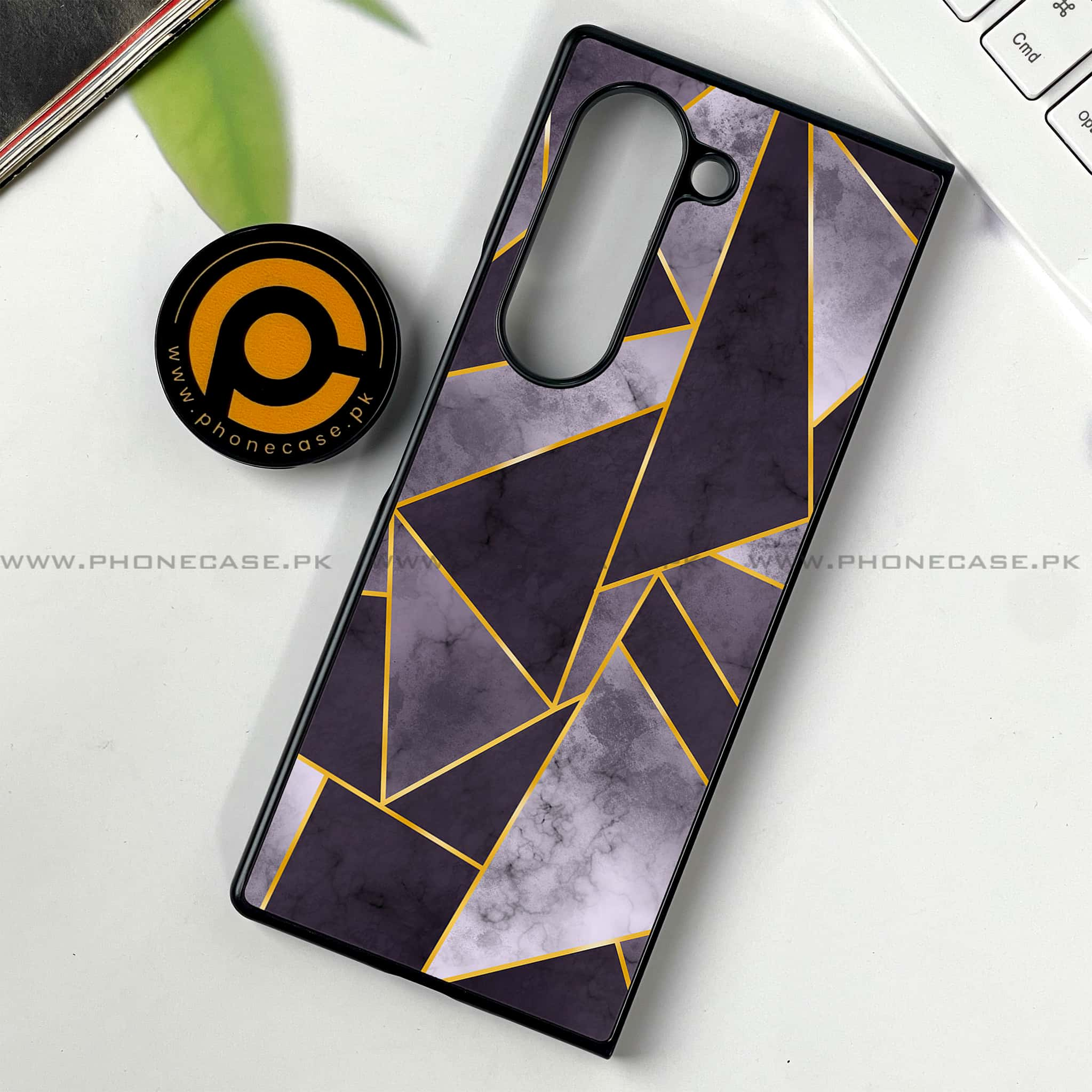 Samsung Galaxy Z Fold 6 - Geometric Marble Series - Premium Printed Metal soft Bumper shock Proof Case