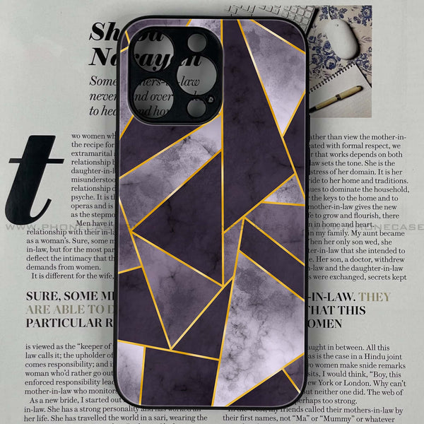 iPhone 14 Pro Max - Geometric Marble  Design 8 - Premium Metal Printed soft Bumper shock Proof Case CS-29700